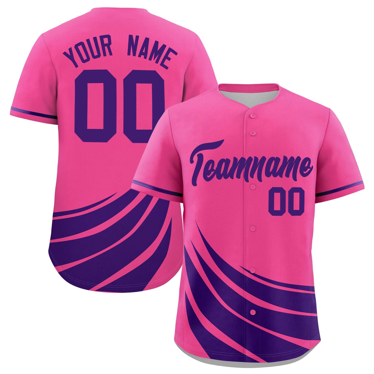 Custom Pink Purple Wind Mark Graffiti Pattern Authentic Baseball Jersey