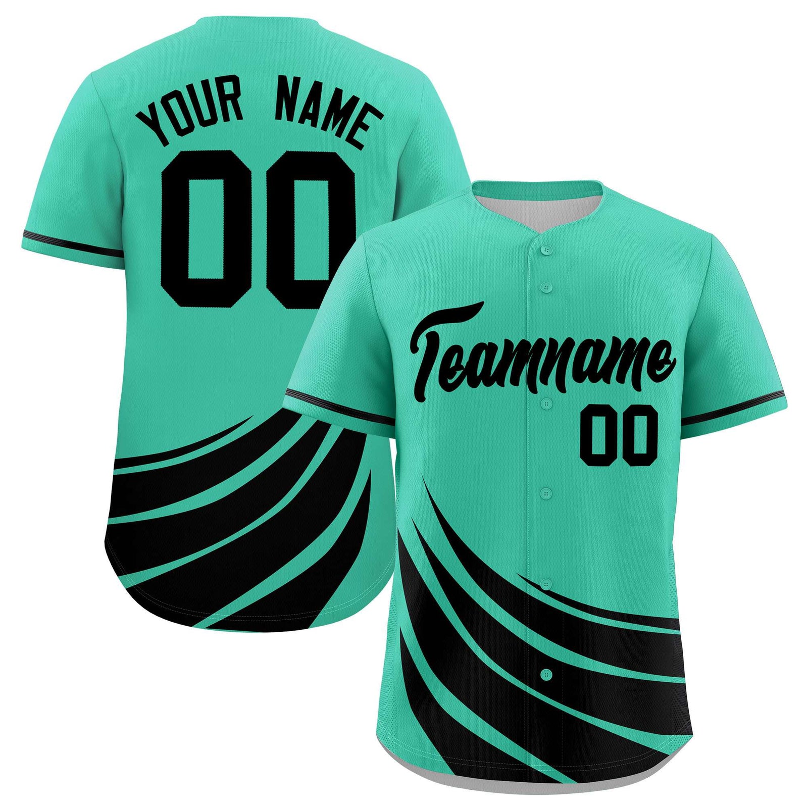 Custom Bright Green Black Wind Mark Graffiti Pattern Authentic Baseball Jersey