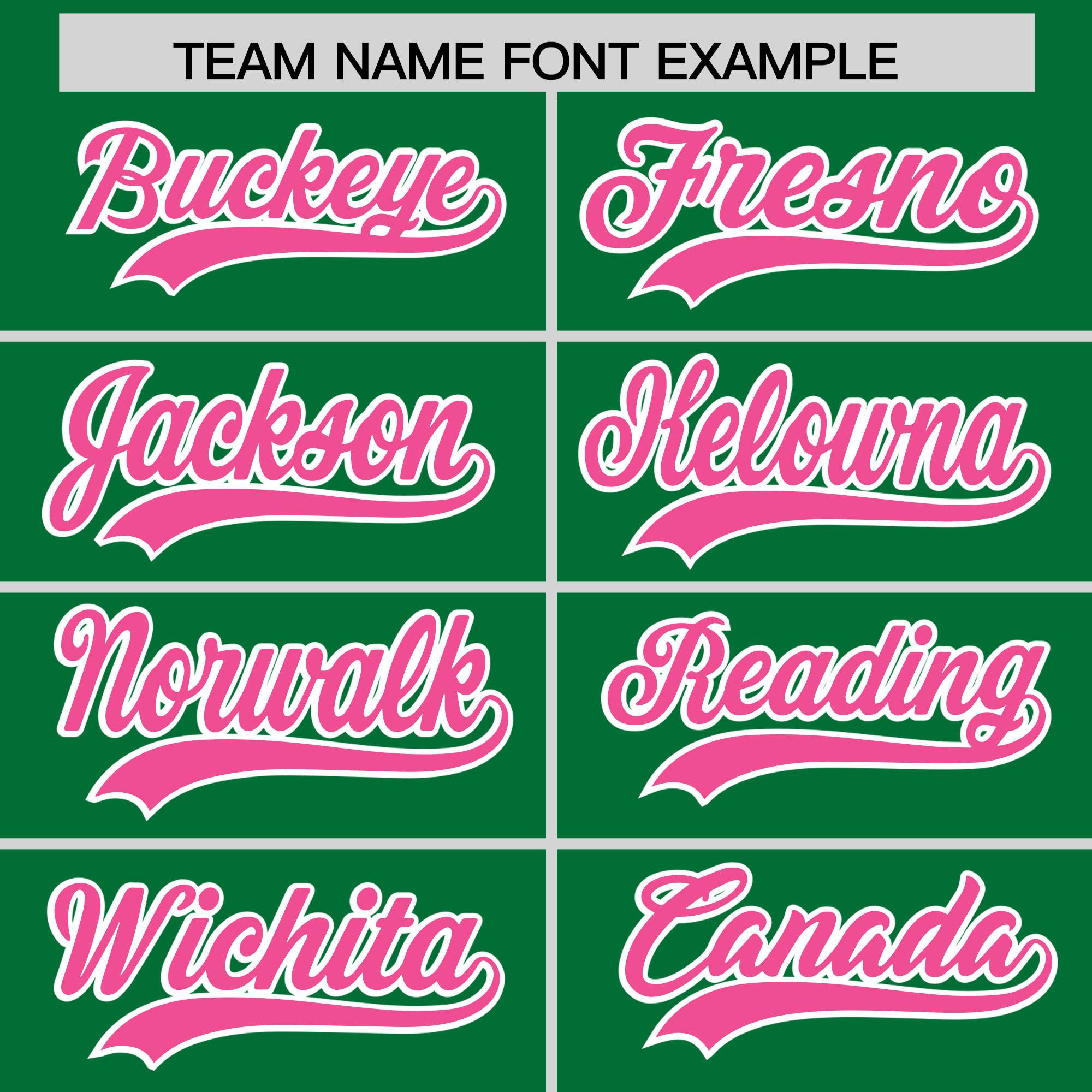 Custom Kelly Green Pink Grid Blur Pattern Authentic Baseball Jersey