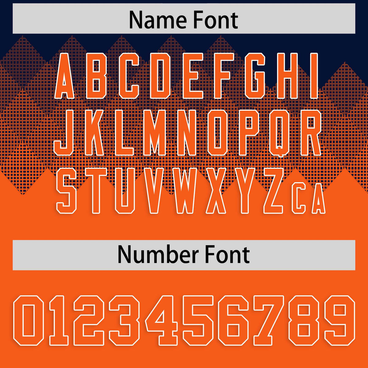 Custom Navy Orange Grid Blur Pattern Authentic Baseball Jersey