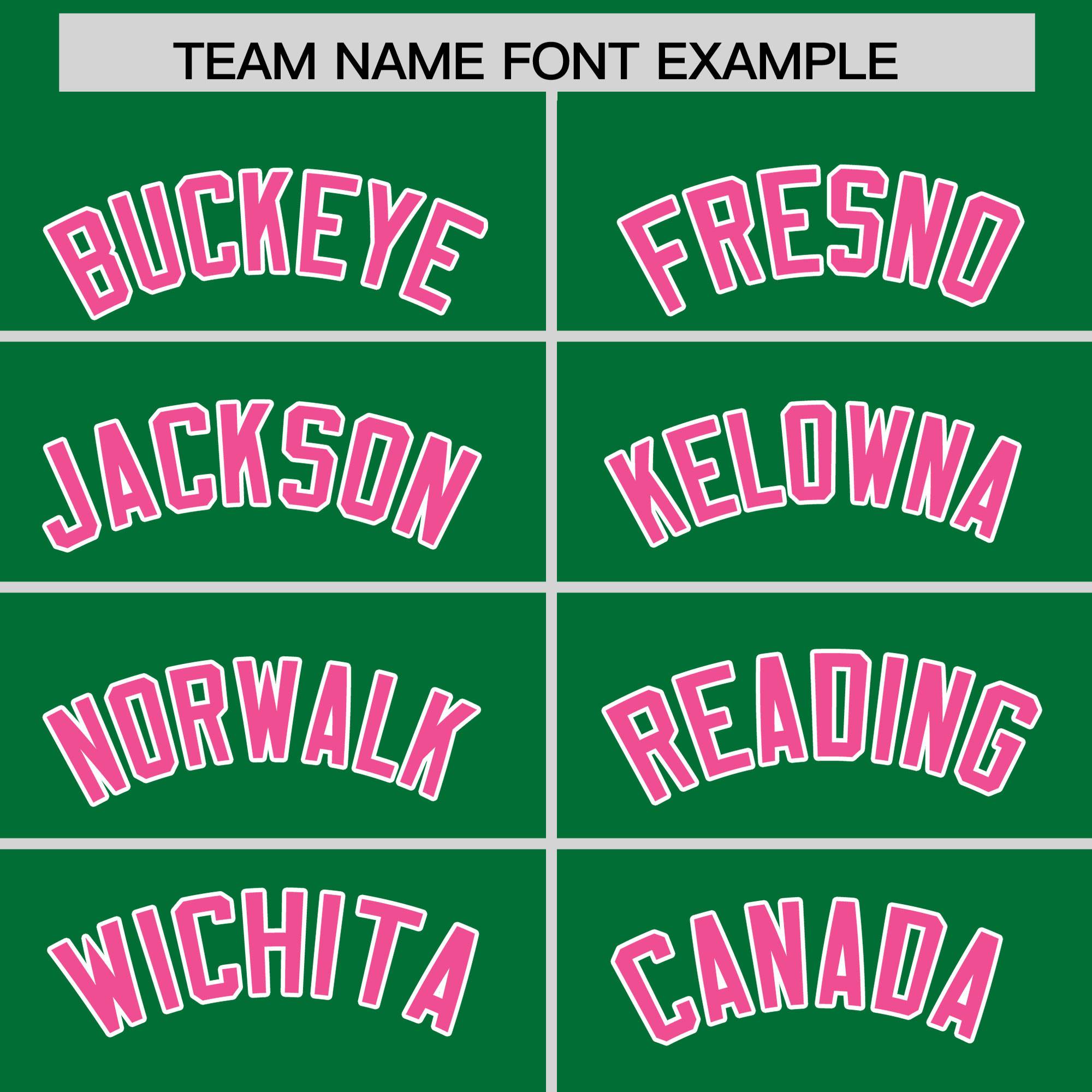 Custom Kelly Green Pink Grid Blur Pattern Authentic Baseball Jersey