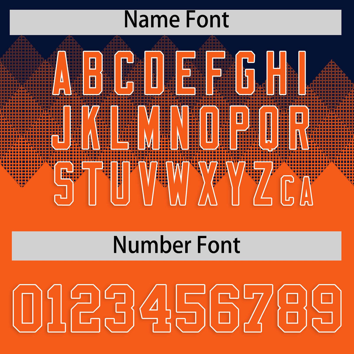 Custom Navy Orange Grid Blur Pattern Authentic Baseball Jersey