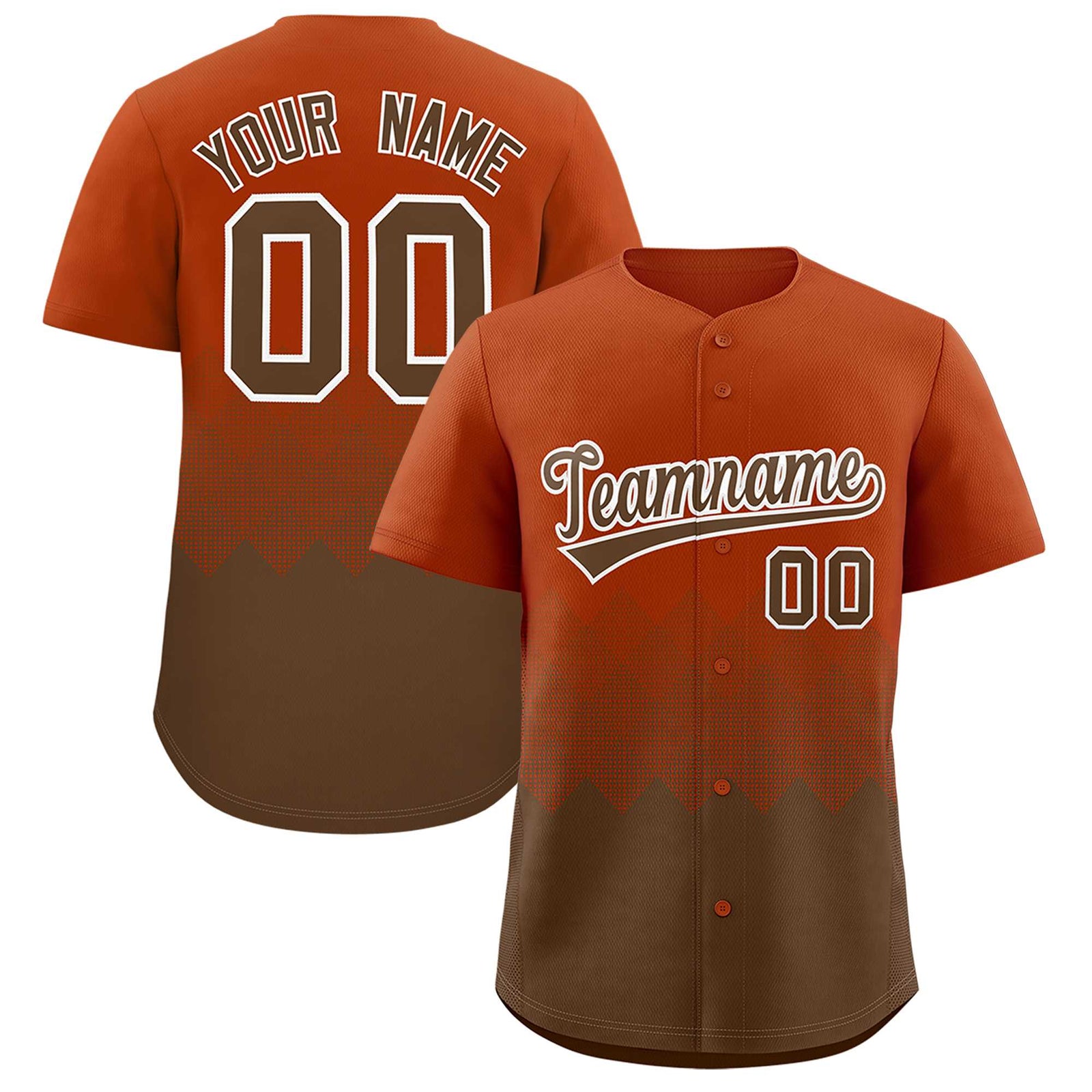 Custom Texas Orange Light Brown Grid Blur Pattern Authentic Baseball Jersey