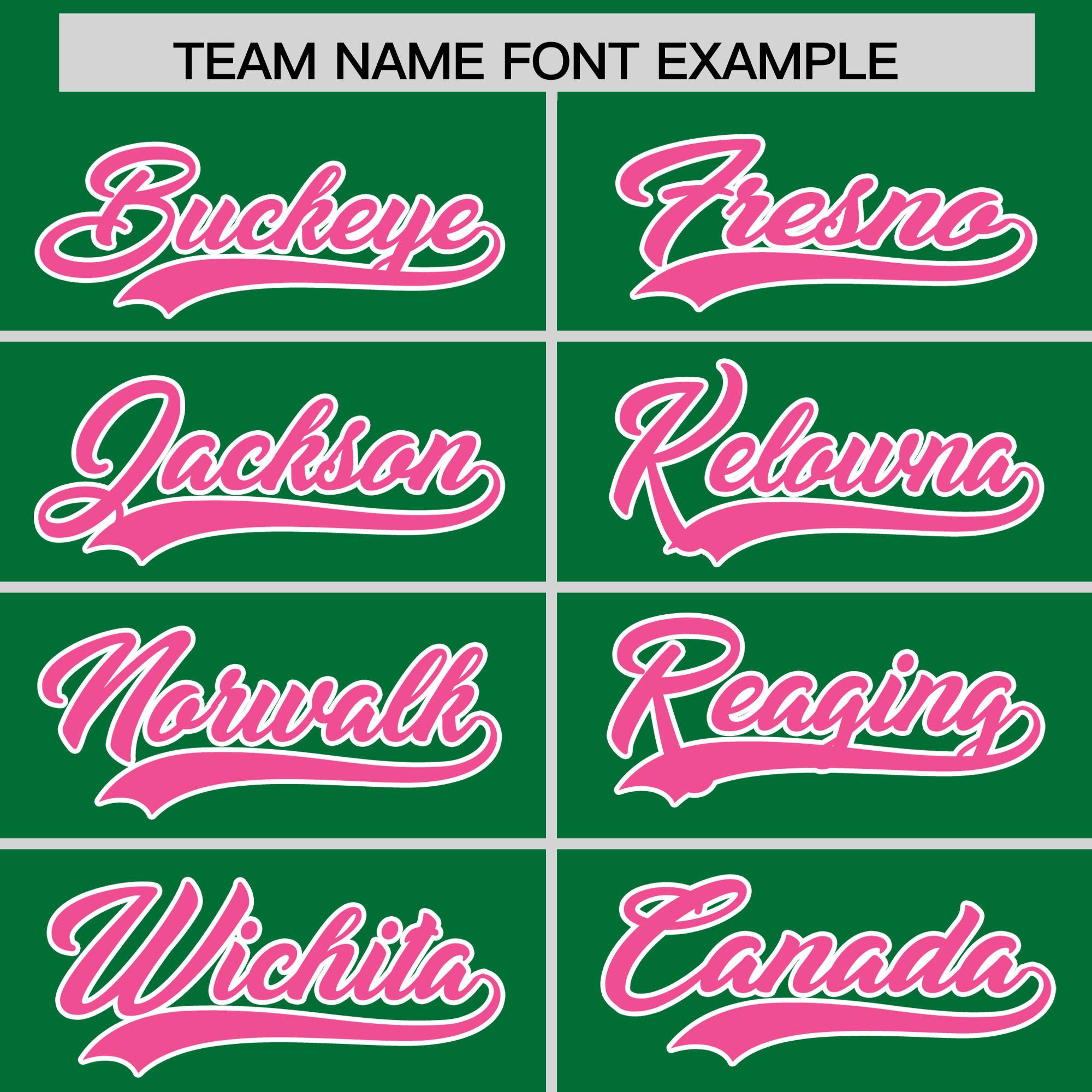 Custom Kelly Green Pink Grid Blur Pattern Authentic Baseball Jersey