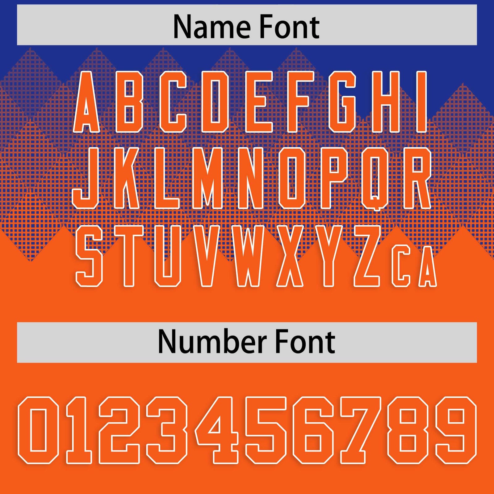 Custom Royal Orange Grid Blur Pattern Authentic Baseball Jersey