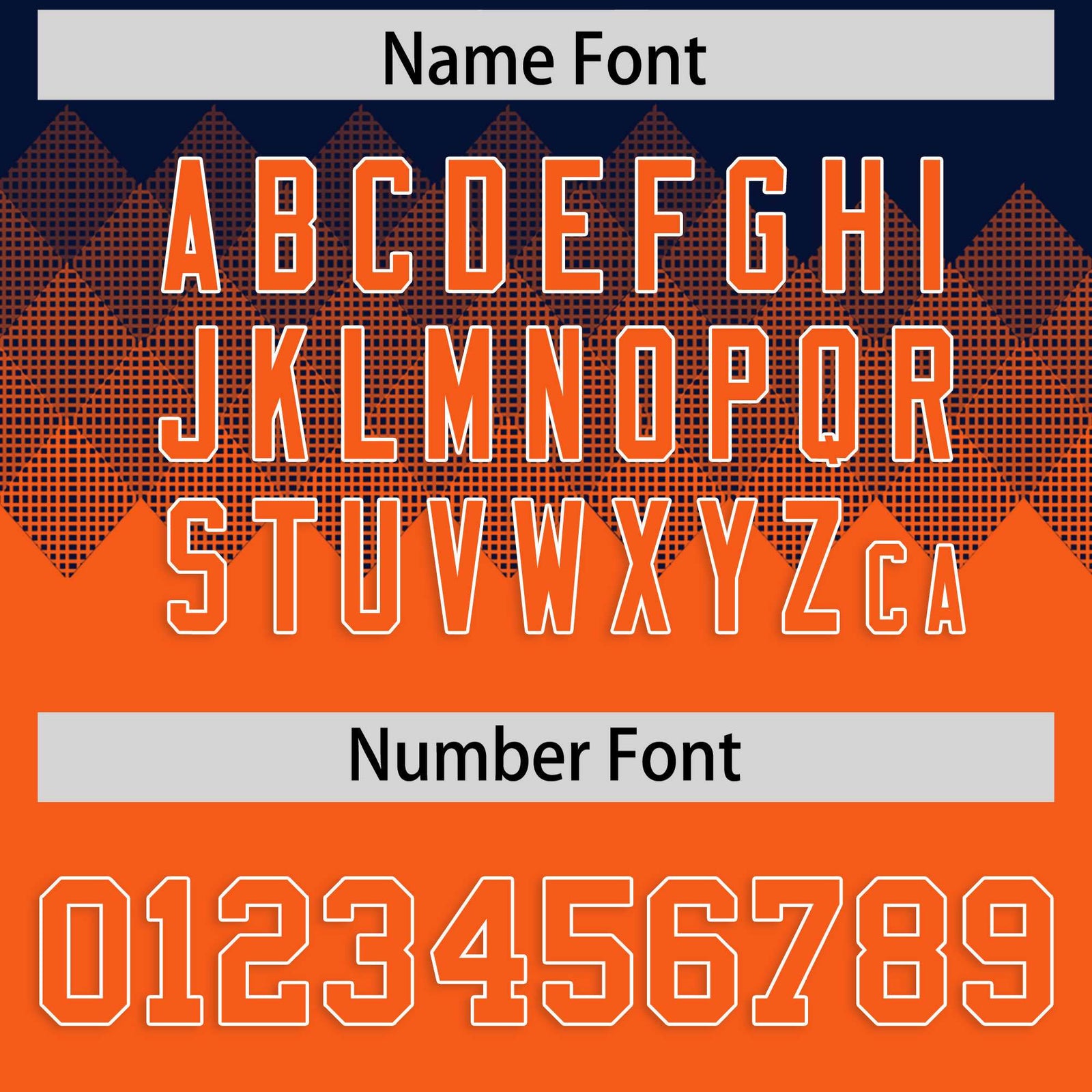 Custom Navy Orange Grid Blur Pattern Authentic Baseball Jersey