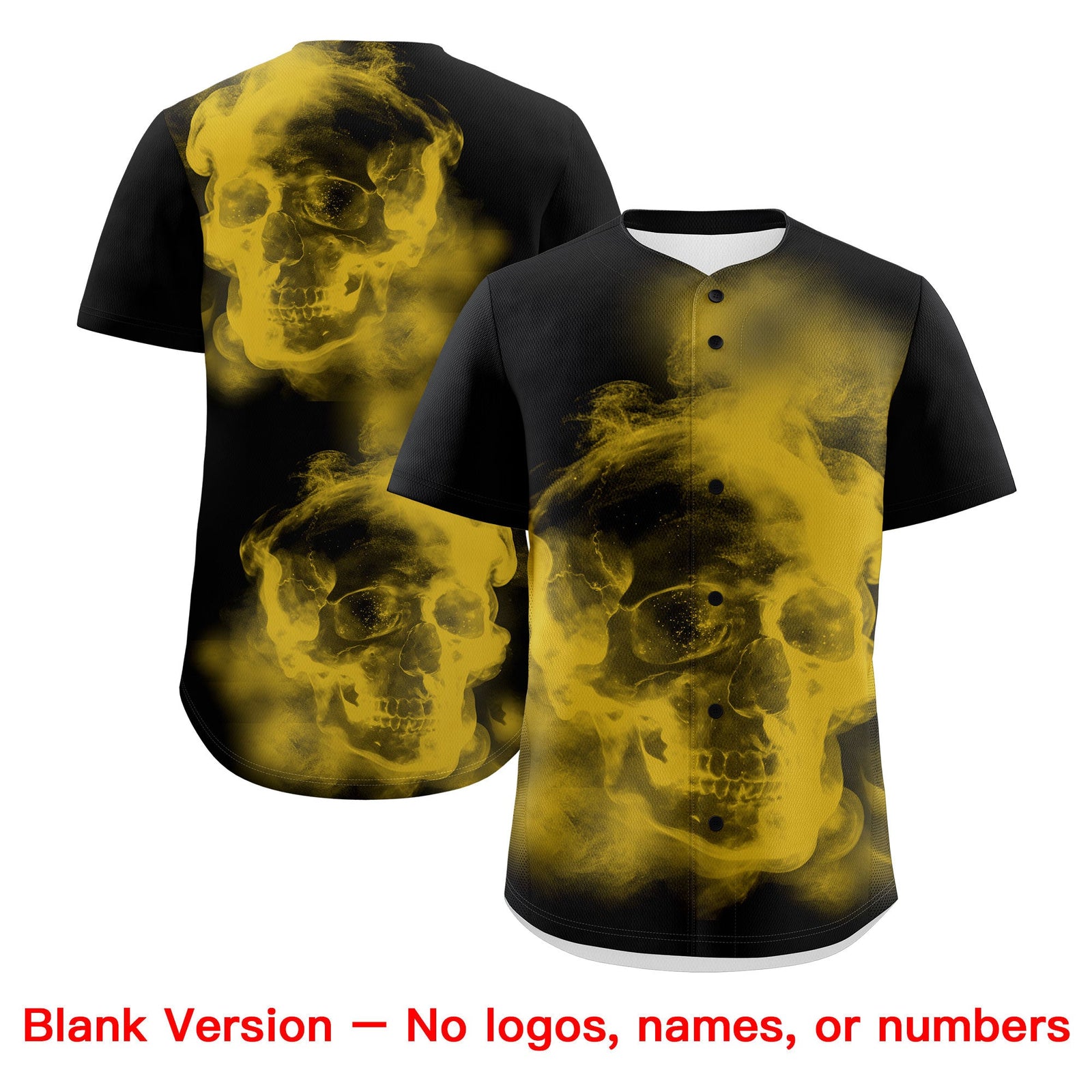 Custom Black Gold skeleton Graffiti Pattern Lightweight Baseball Jersey| KXKSHOP