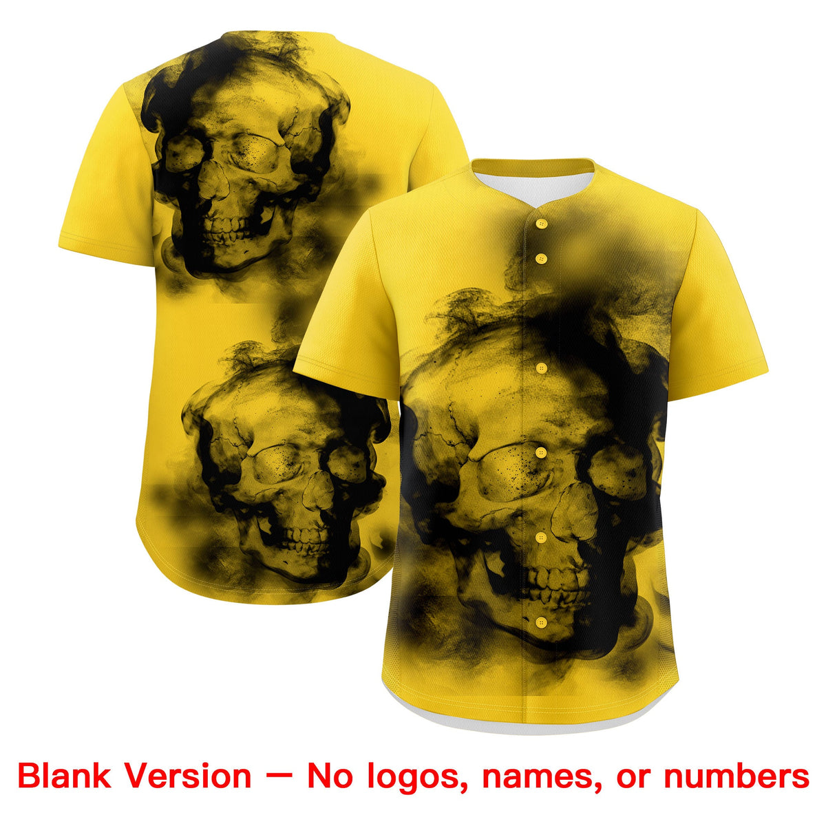 Custom Gold Black White skeleton Graffiti Pattern Quick Dry Baseball Jersey| KXKSHOP
