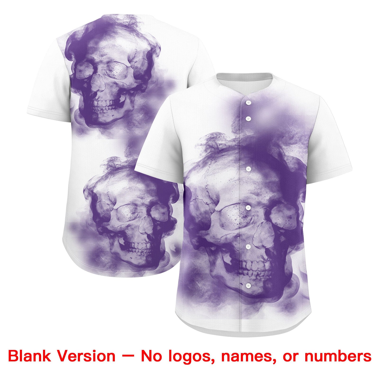 Custom White Purple Orange skeleton Graffiti Pattern Lightweight Baseball Jersey| KXKSHOP