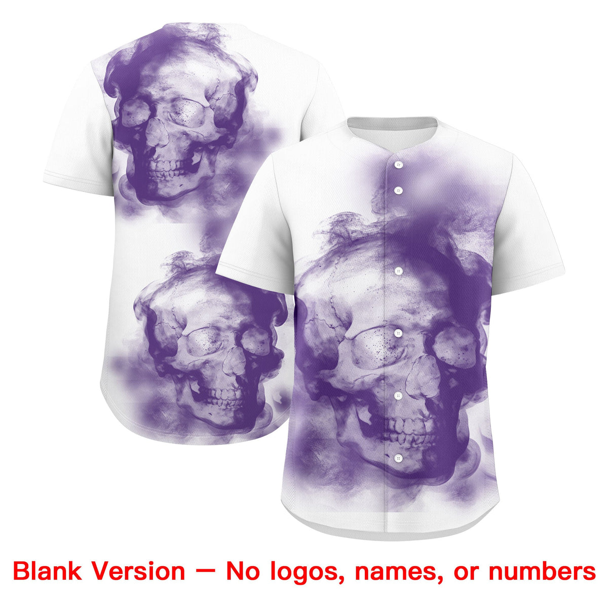 Custom White Purple Pink skeleton Graffiti Pattern Quick Dry Baseball Jersey| KXKSHOP