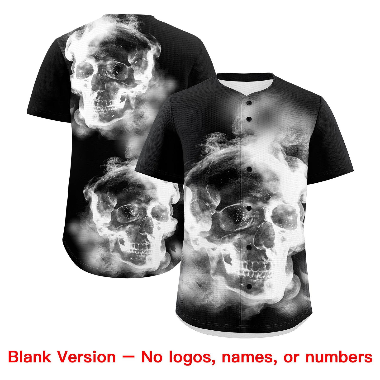 Custom Black White skeleton Graffiti Pattern Lightweight Baseball Jersey| KXKSHOP