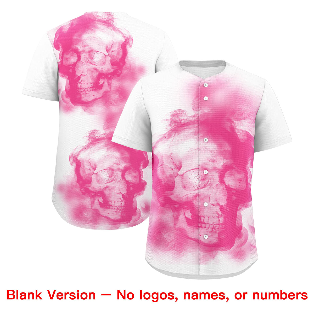 Custom White Pink skeleton Graffiti Pattern Lightweight Baseball Jersey| KXKSHOP