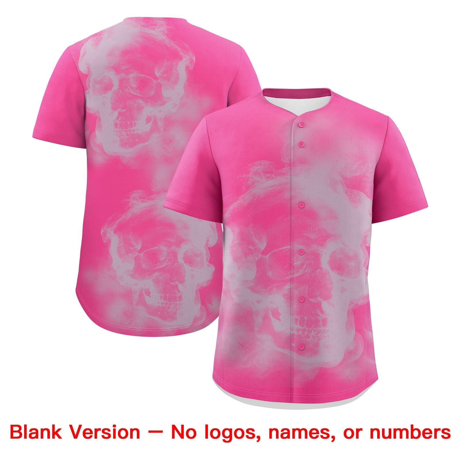Custom Pink Silver White skeleton Graffiti Pattern Quick Dry Baseball Jersey| KXKSHOP
