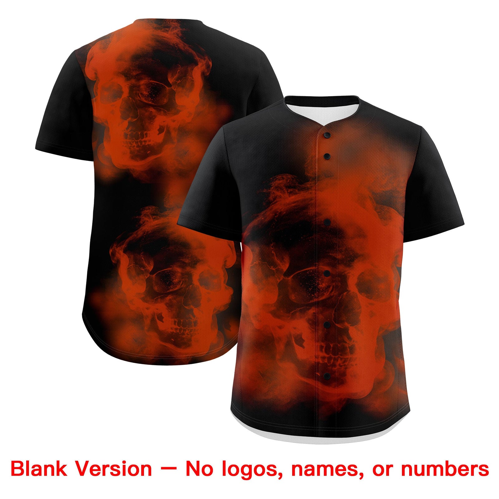 Custom Black Orange skeleton Graffiti Pattern Quick Dry Baseball Jersey| KXKSHOP