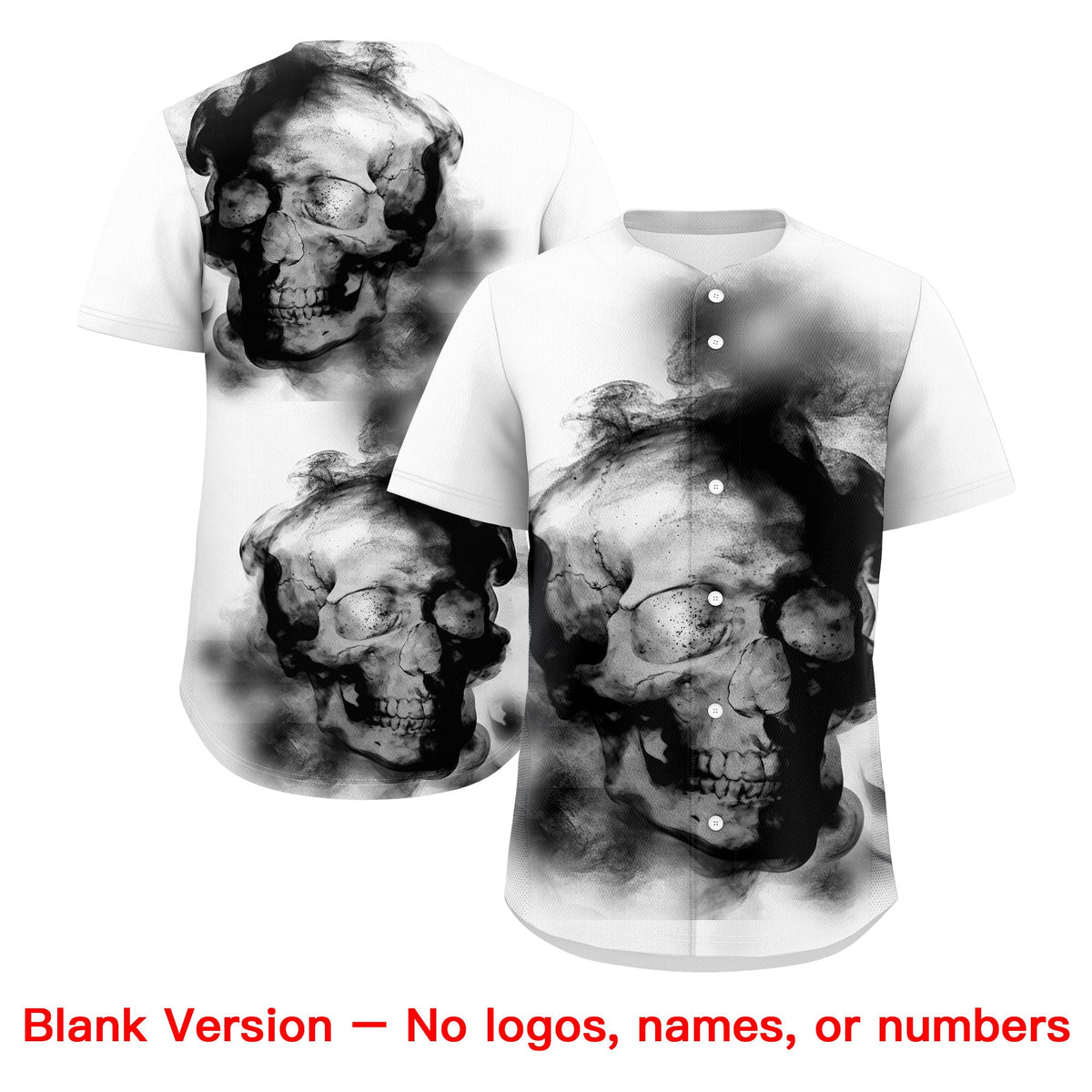 Custom White Black Gold skeleton Graffiti Pattern Lightweight Baseball Jersey| KXKSHOP
