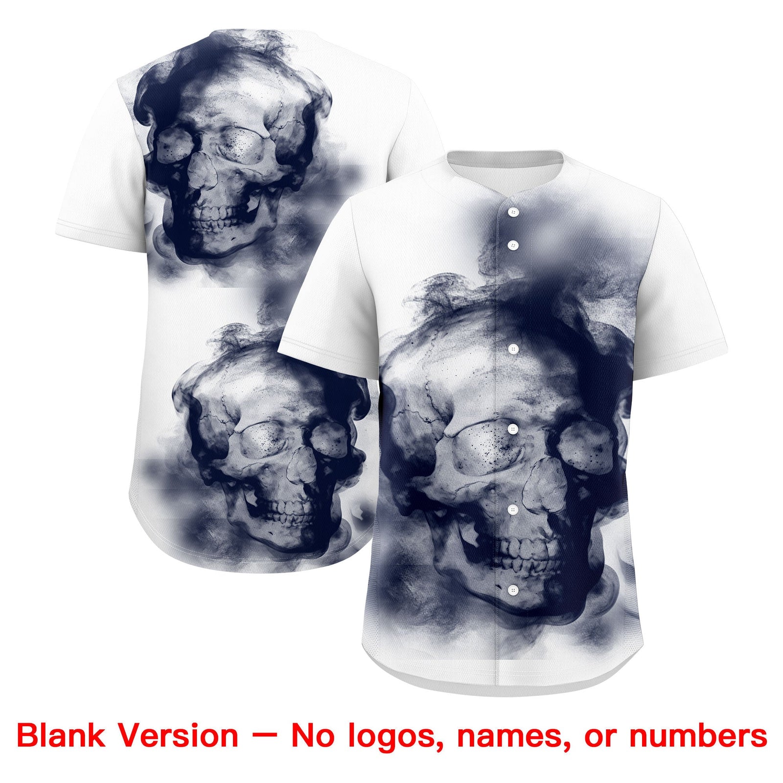 Custom White Navy Powder Blue skeleton Graffiti Pattern Lightweight Baseball Jersey| KXKSHOP
