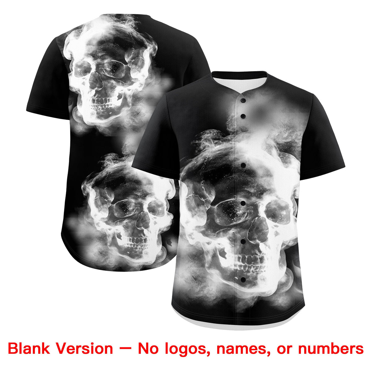Custom Black White skeleton Graffiti Pattern Lightweight Baseball Jersey| KXKSHOP