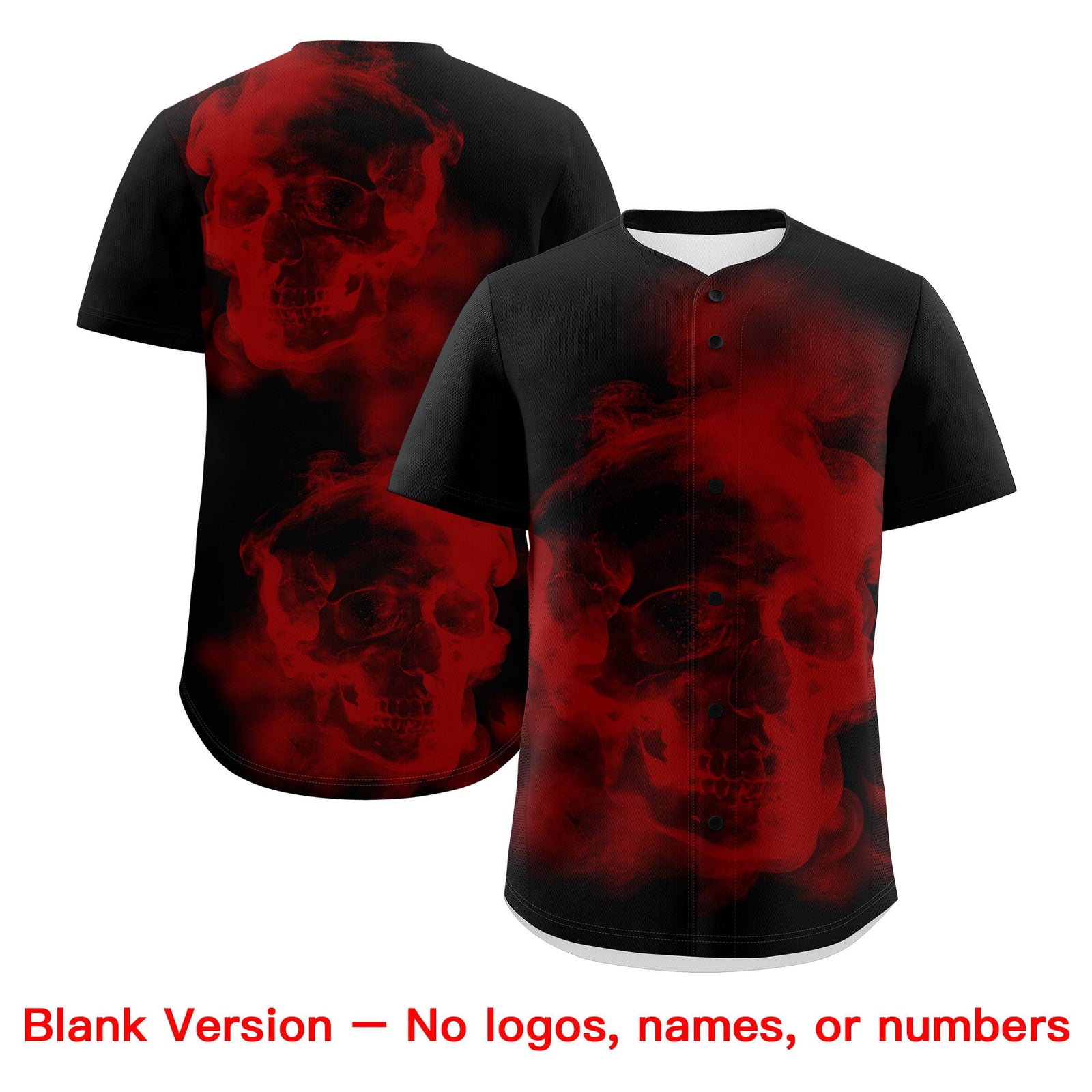 Custom Black Red White skeleton Graffiti Pattern Lightweight Baseball Jersey| KXKSHOP