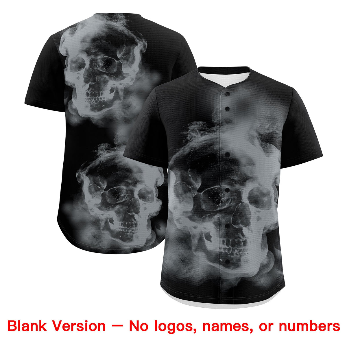 Custom Black Silver White skeleton Graffiti Pattern Lightweight Baseball Jersey| KXKSHOP