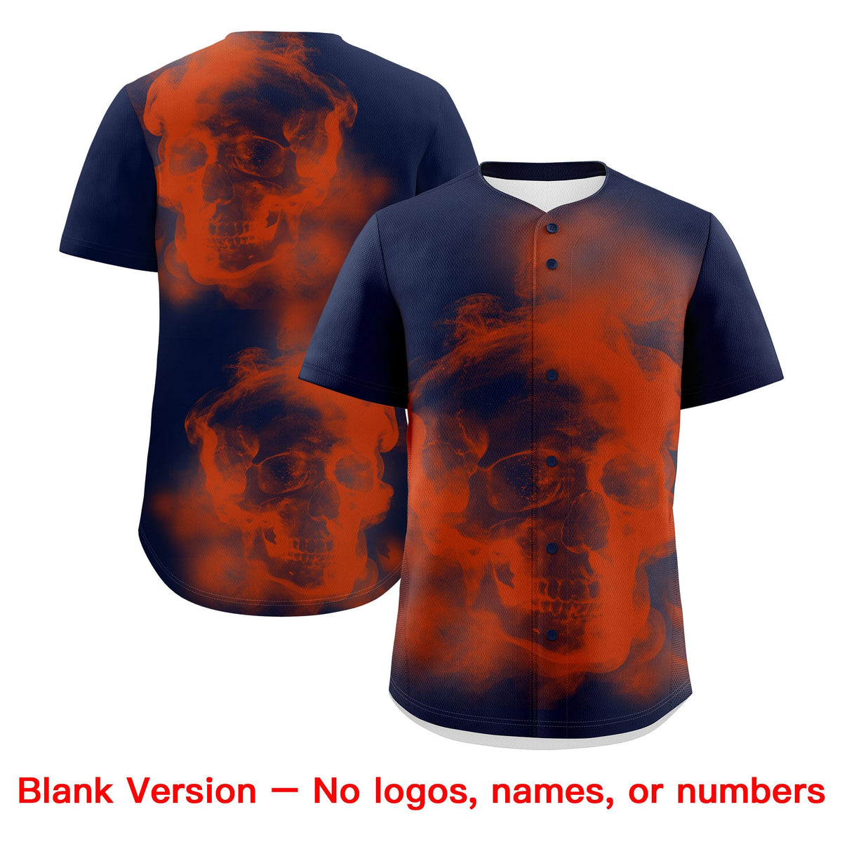 Custom Navy Orange White skeleton Graffiti Pattern Lightweight Baseball Jersey| KXKSHOP