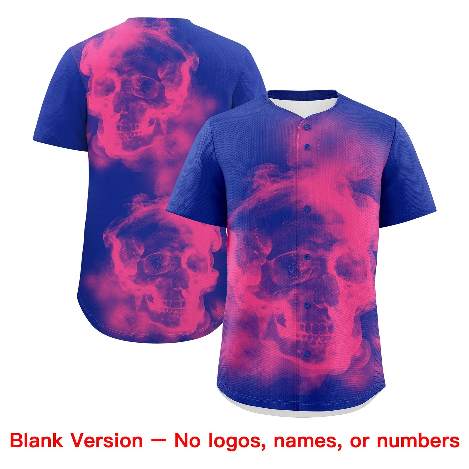 Custom Royal Blue Pink White skeleton Graffiti Pattern Lightweight Baseball Jersey| KXKSHOP