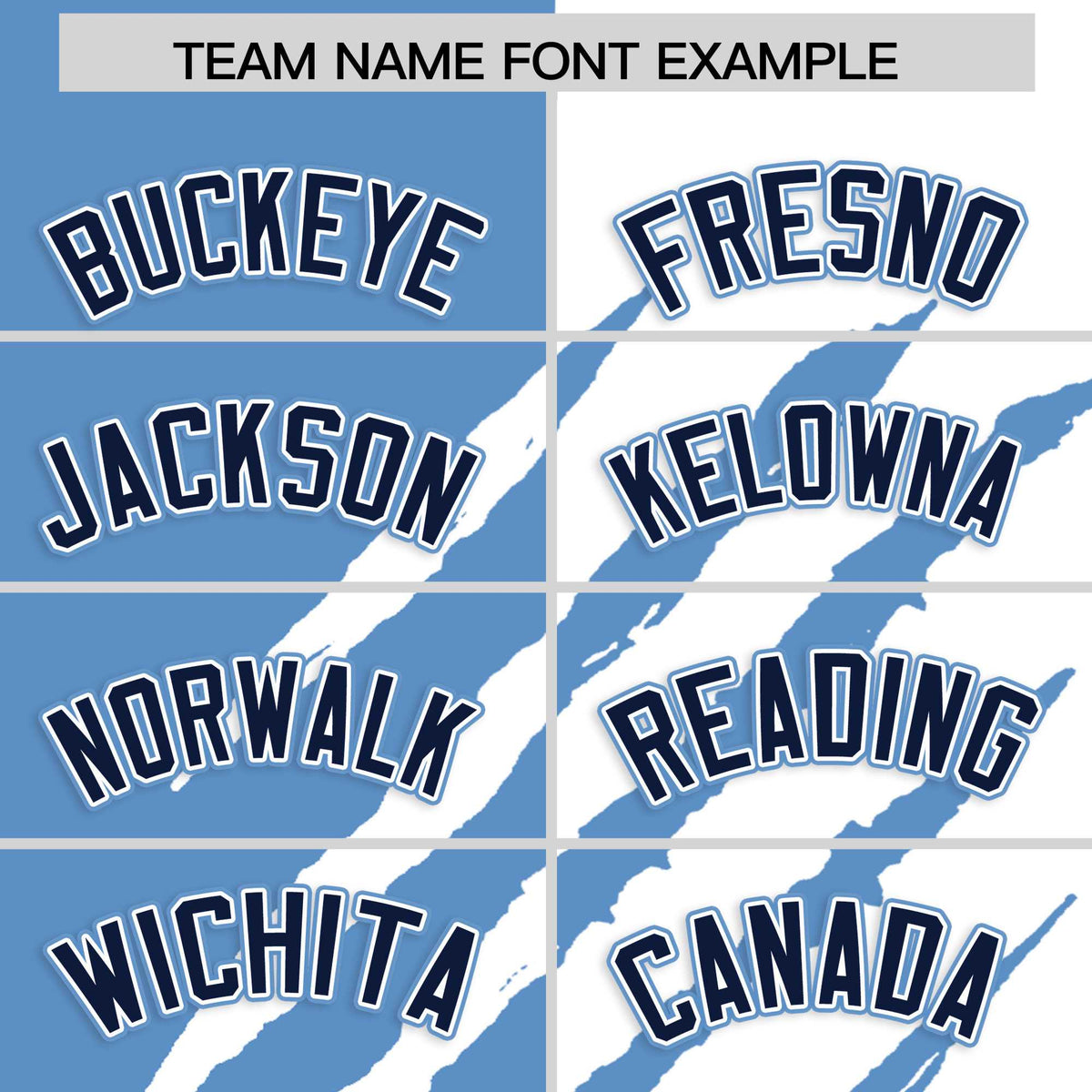 Custom Light Blue White Split Tiger Claw Scratch Pattern Baseball Jersey