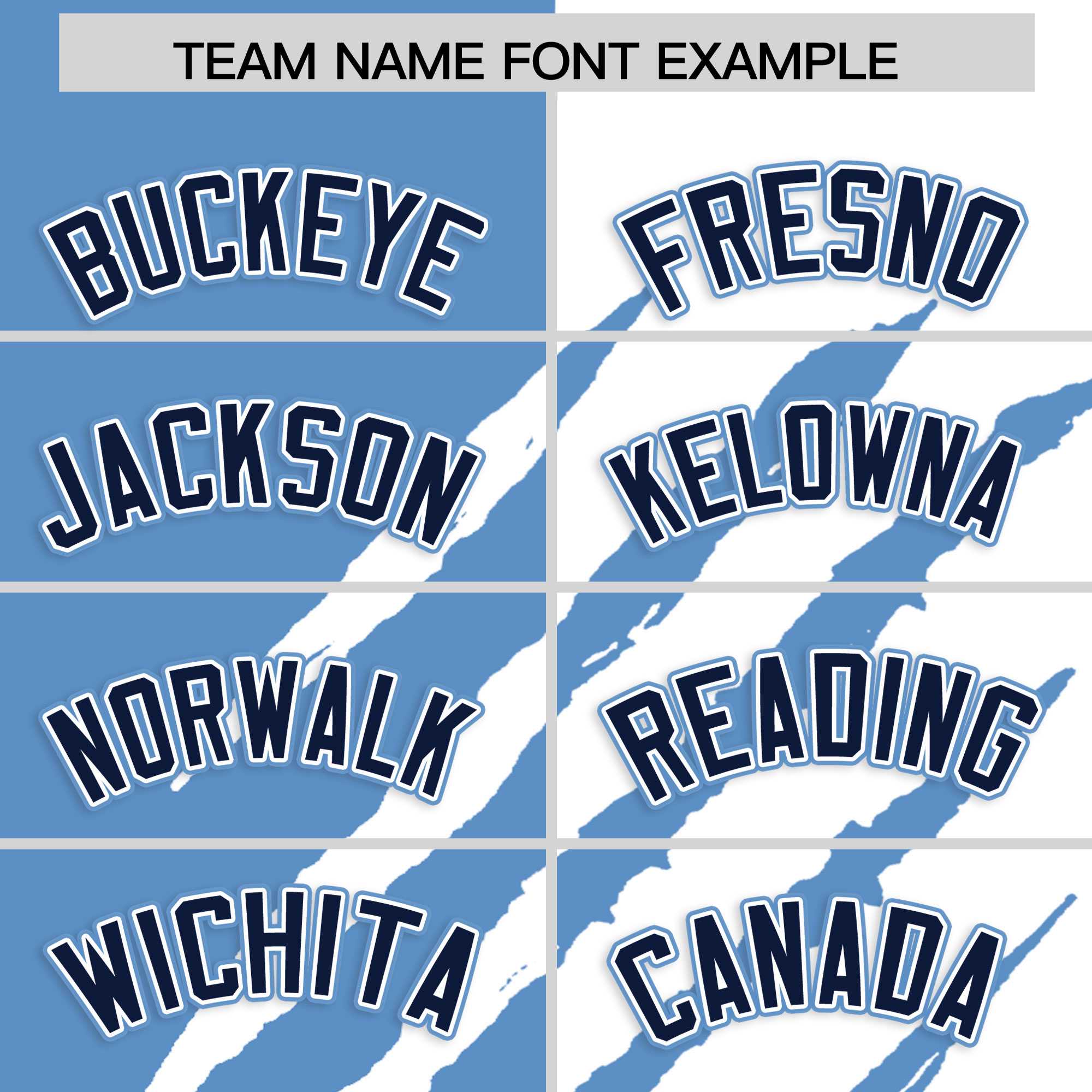 Custom Light Blue White Split Tiger Claw Scratch Pattern Baseball Jersey