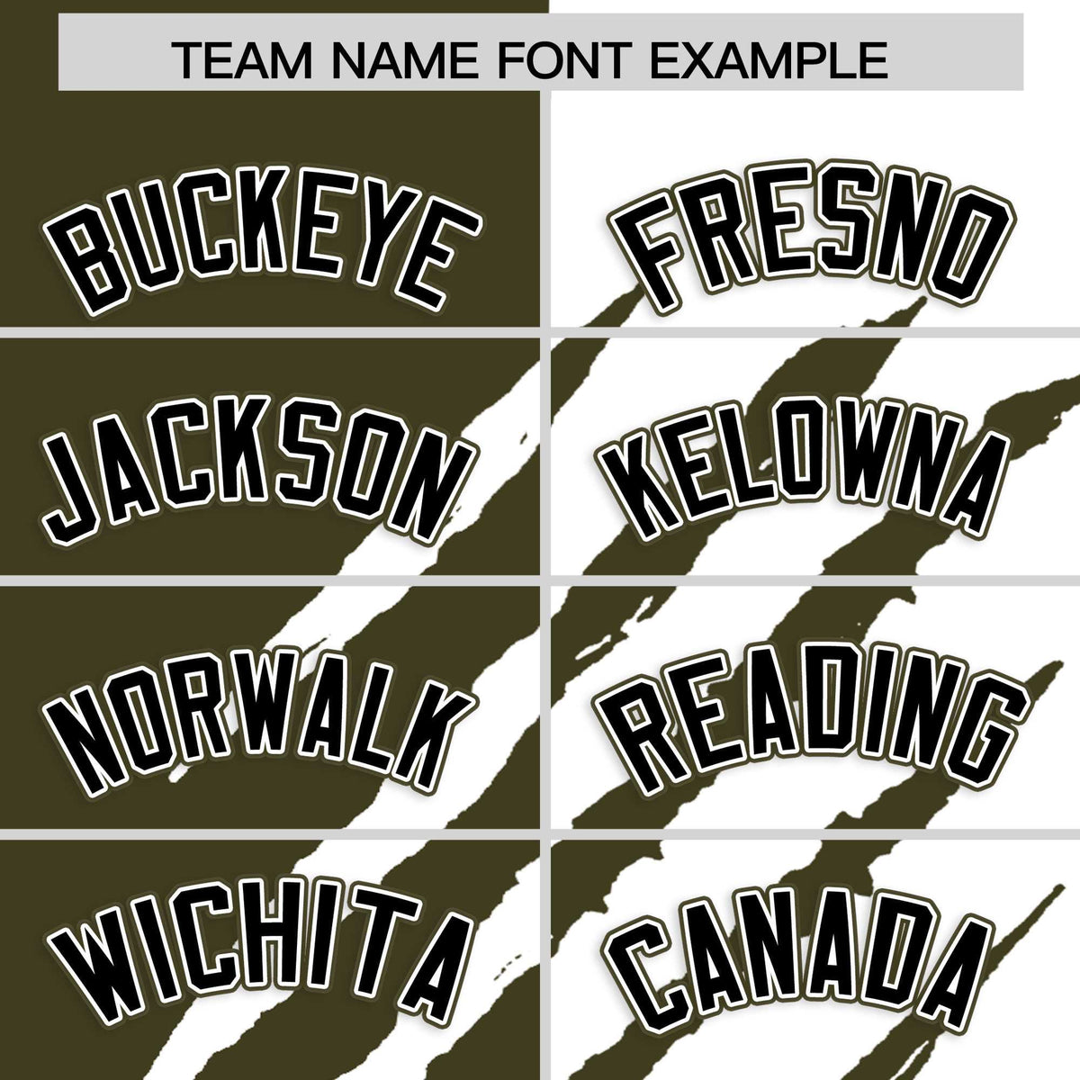 Custom Olive White Split Tiger Claw Scratch Pattern Baseball Jersey