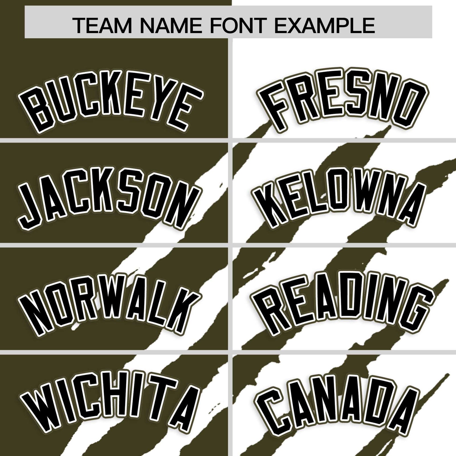 Custom Olive White Split Tiger Claw Scratch Pattern Baseball Jersey