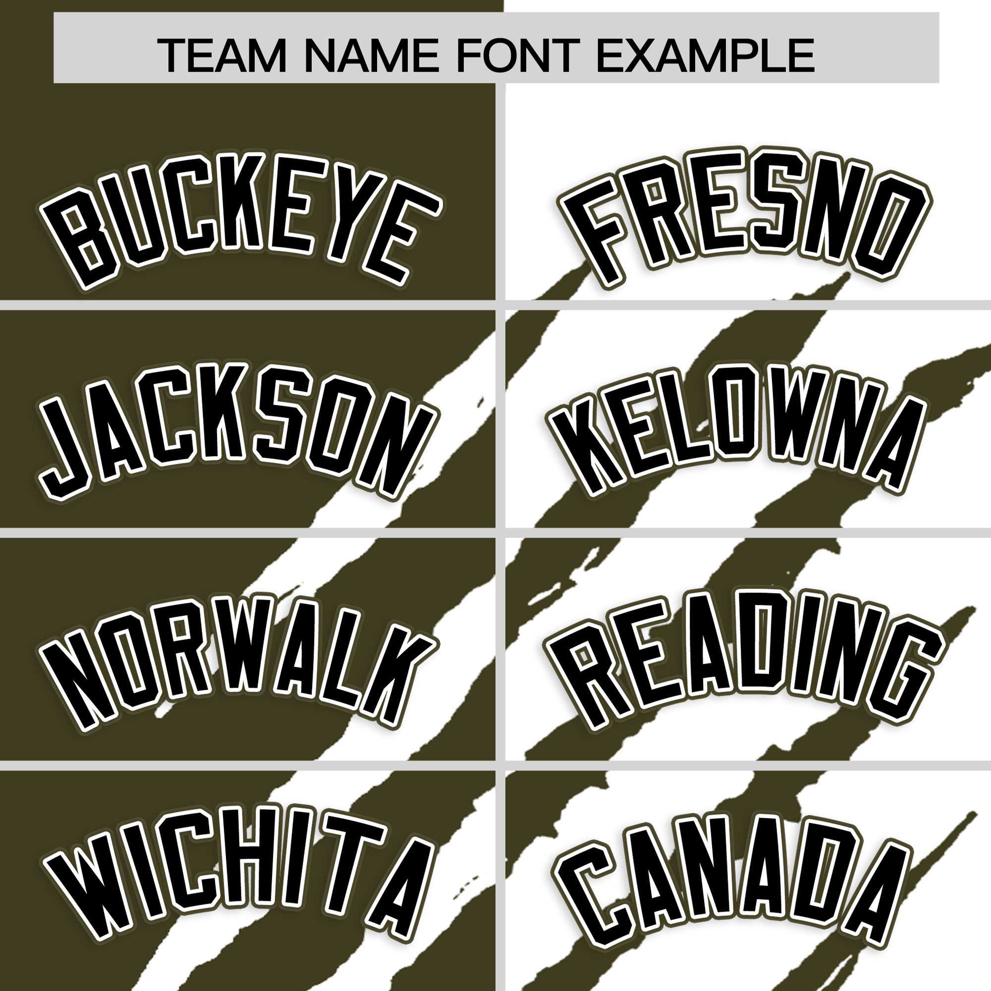 Custom Olive White Split Tiger Claw Scratch Pattern Baseball Jersey