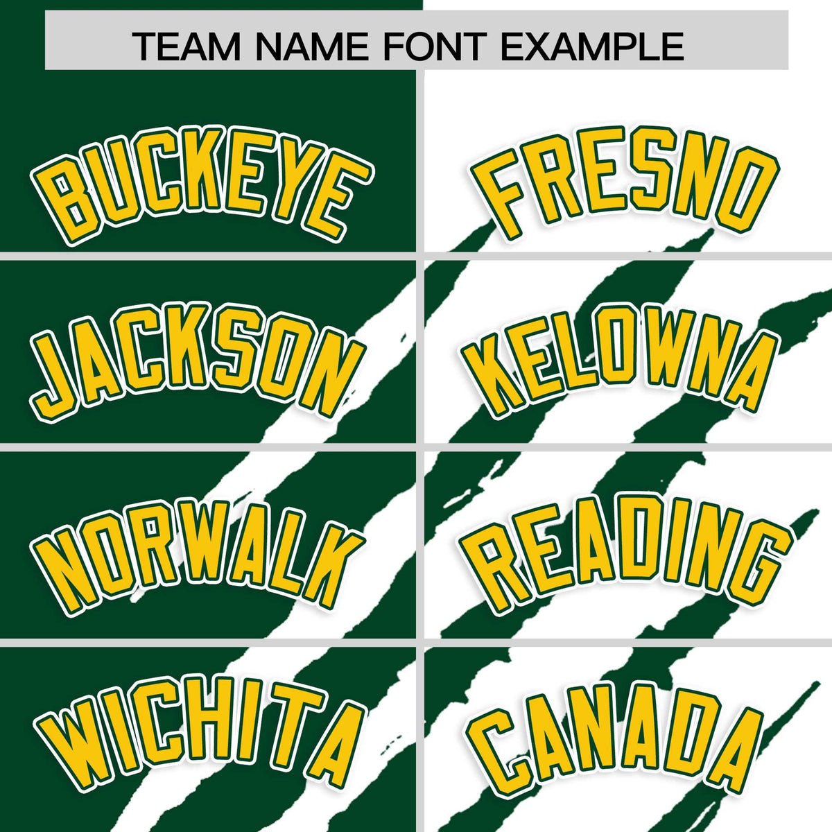 Custom Green White Split Tiger Claw Scratch Pattern Baseball Jersey