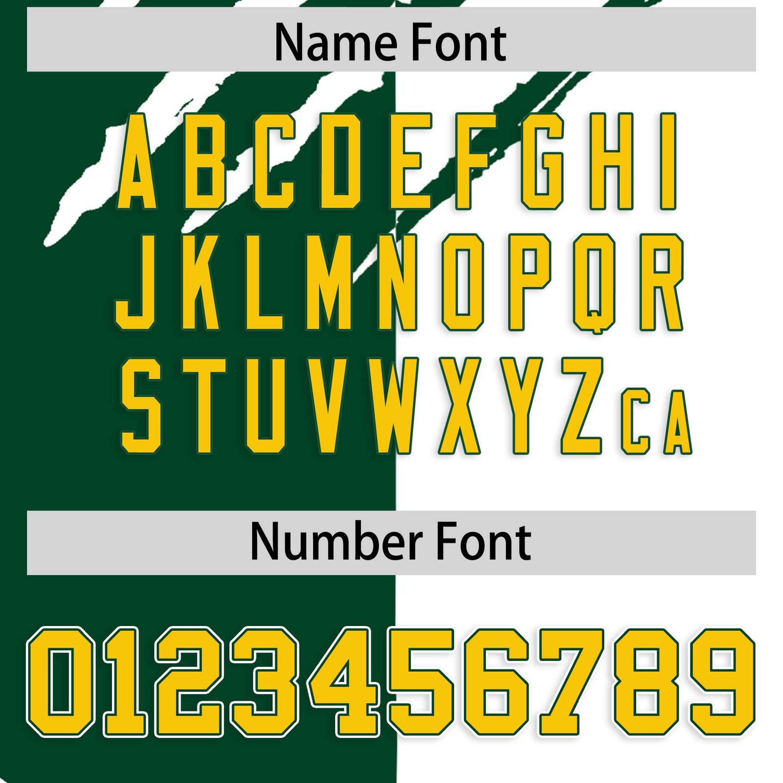 Custom Green White Split Tiger Claw Scratch Pattern Baseball Jersey