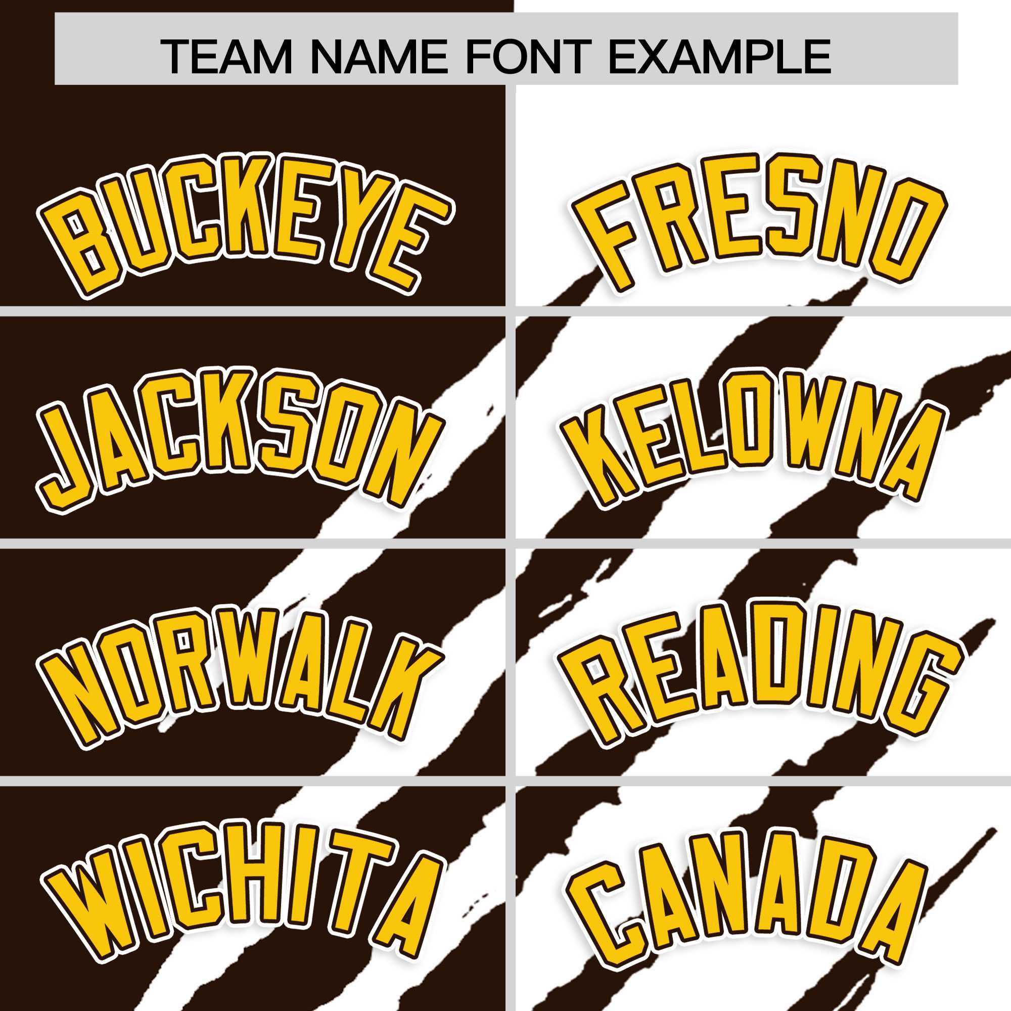 Custom Brown White Split Tiger Claw Scratch Pattern Baseball Jersey