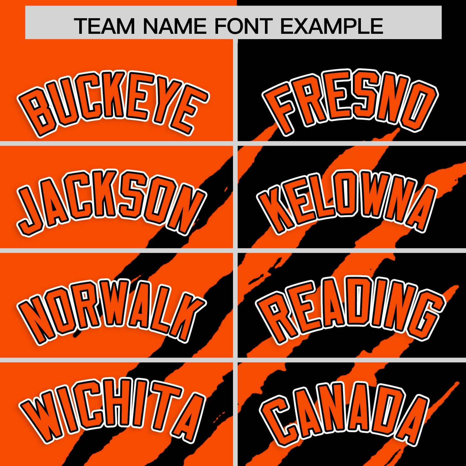 Custom Orange Black Split Tiger Claw Scratch Pattern Baseball Jersey