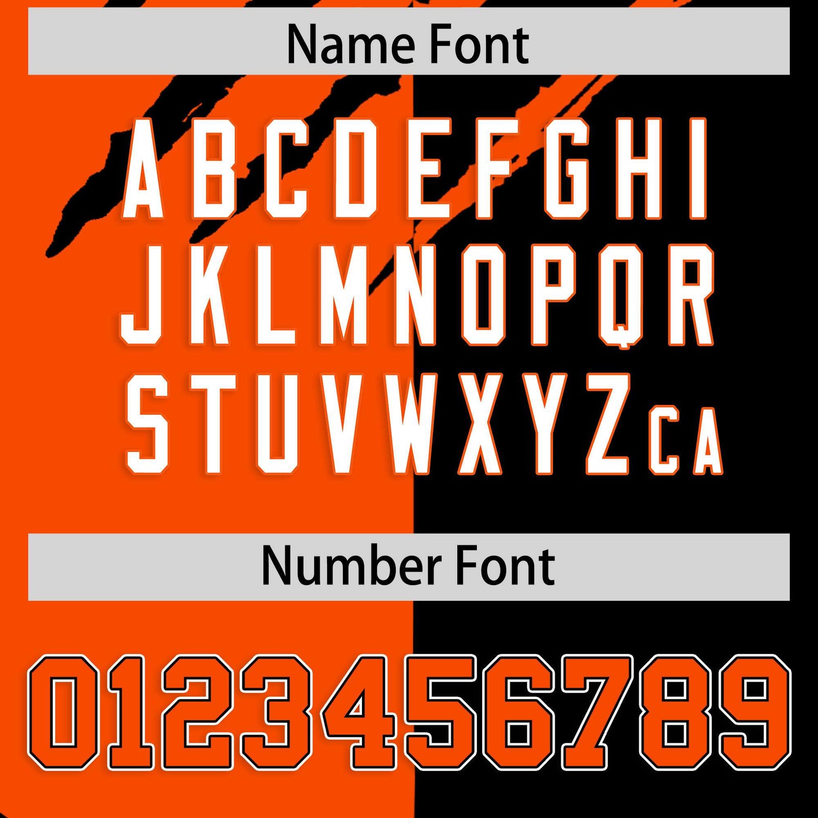 Custom Orange Black Split Tiger Claw Scratch Pattern Baseball Jersey