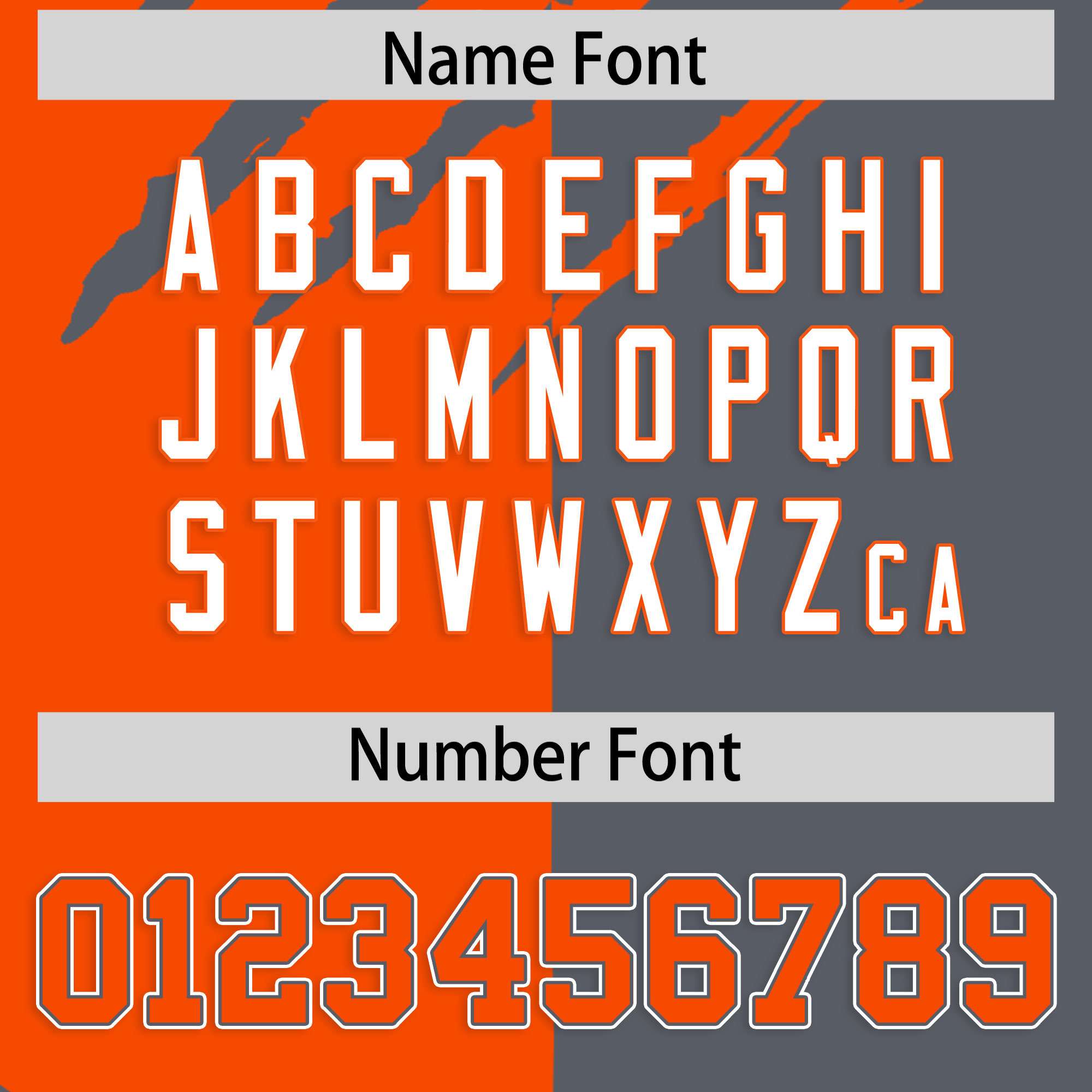 Custom Orange Dark Gray Split Tiger Claw Scratch Pattern Baseball Jersey