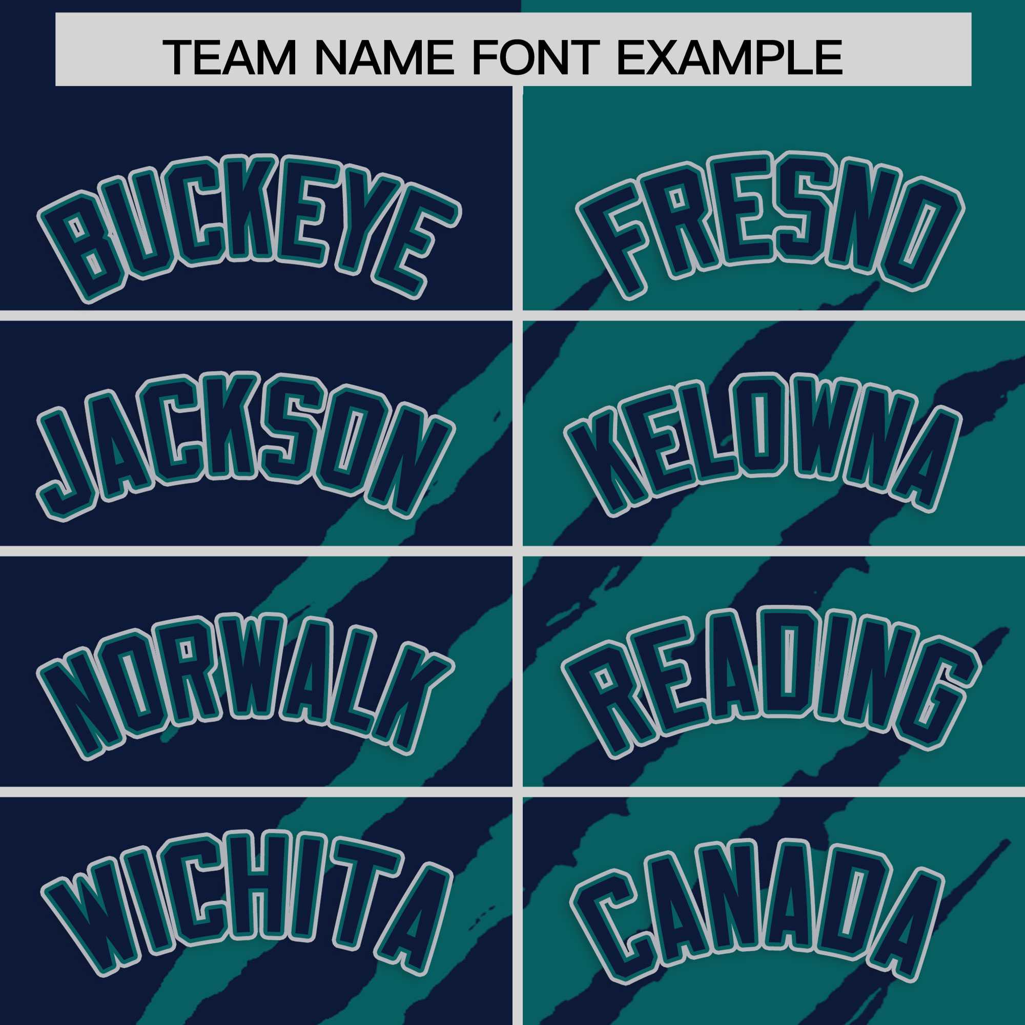 Custom Navy Teal Split Tiger Claw Scratch Pattern Baseball Jersey