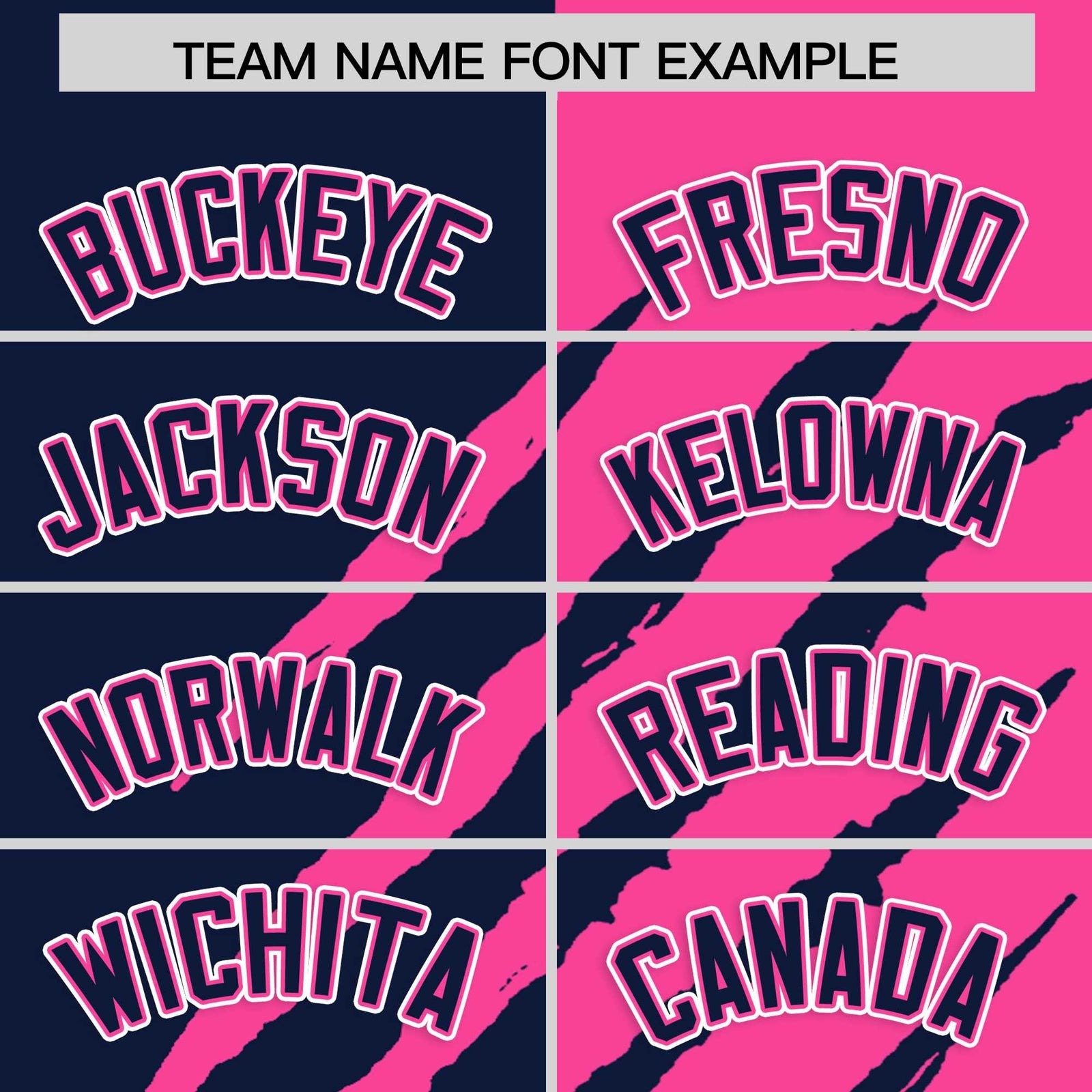 Custom Navy Pink Split Tiger Claw Scratch Pattern Baseball Jersey