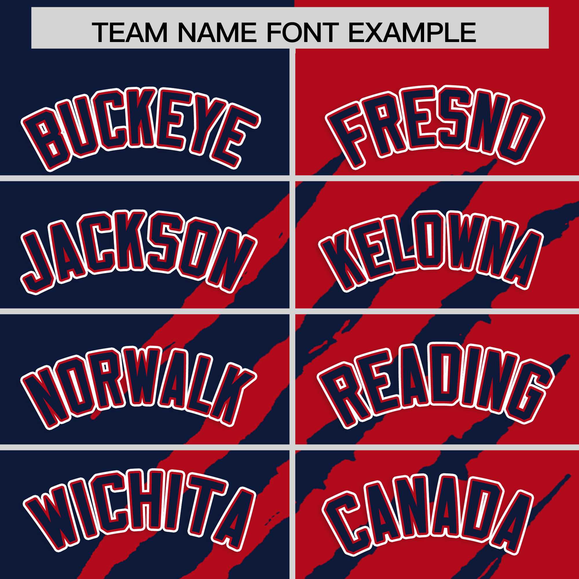 Custom Navy Red Split Tiger Claw Scratch Pattern Baseball Jersey