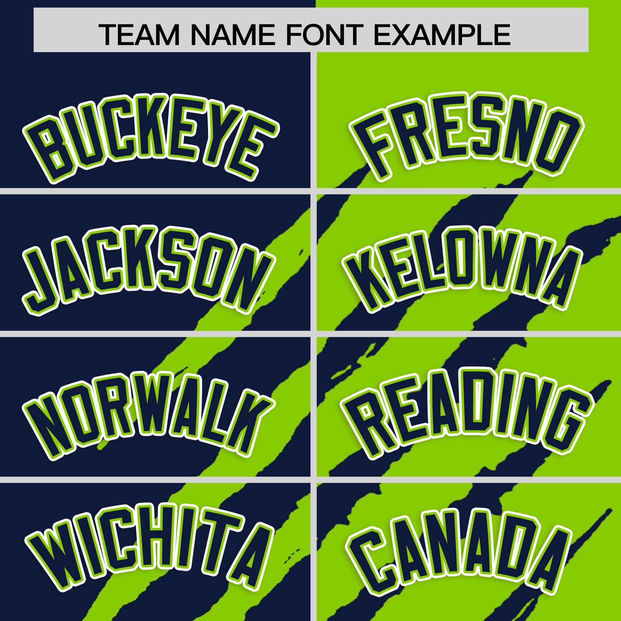 Custom Navy Neon Green Split Tiger Claw Scratch Pattern Baseball Jersey