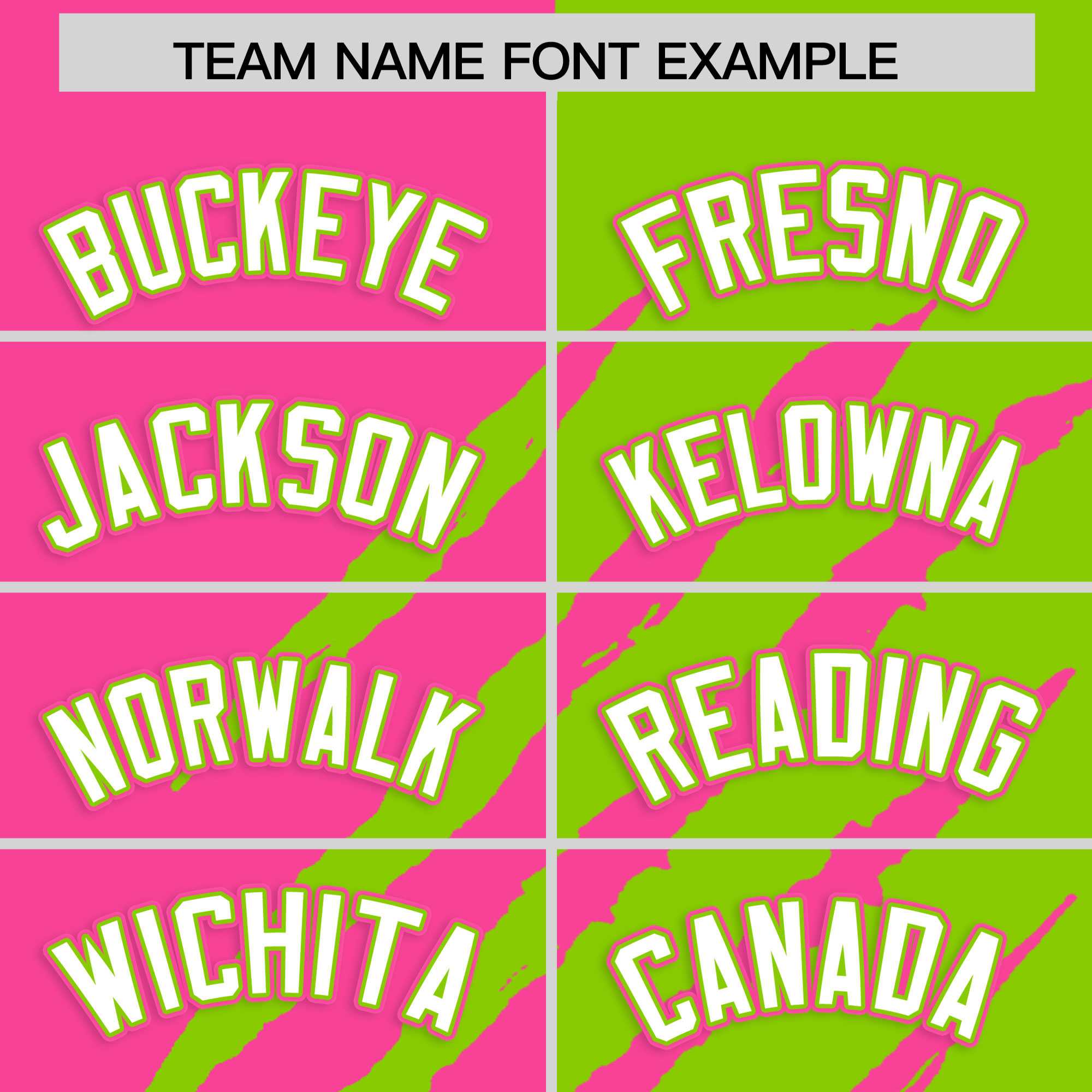 Custom Pink Neon Green Split Tiger Claw Scratch Pattern Baseball Jersey