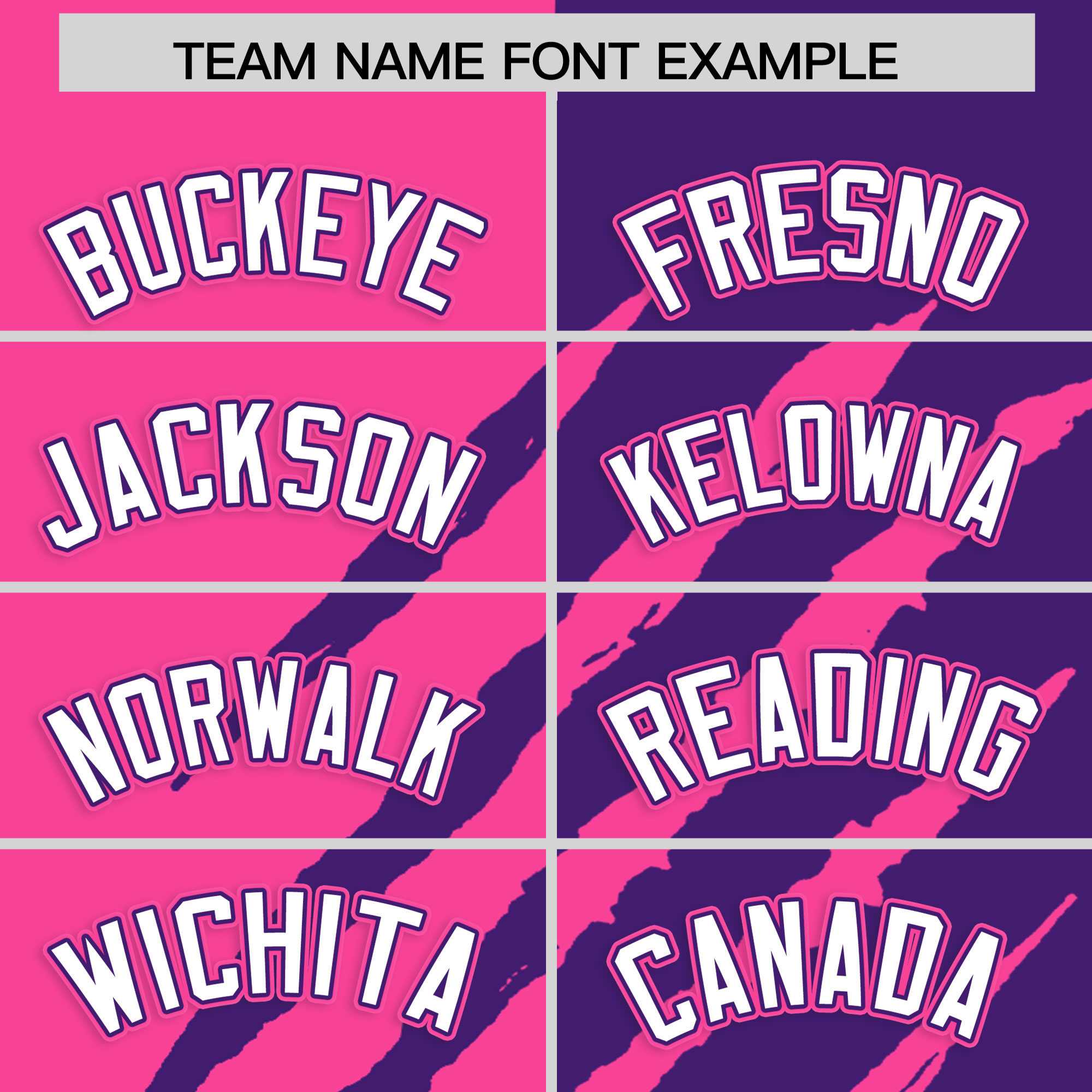 Custom Pink Purple Split Tiger Claw Scratch Pattern Baseball Jersey