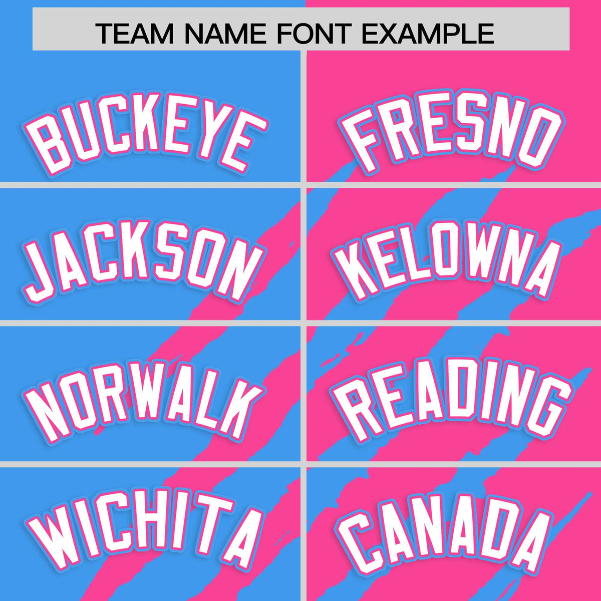 Custom Powder Blue Pink Split Tiger Claw Scratch Pattern Baseball Jersey