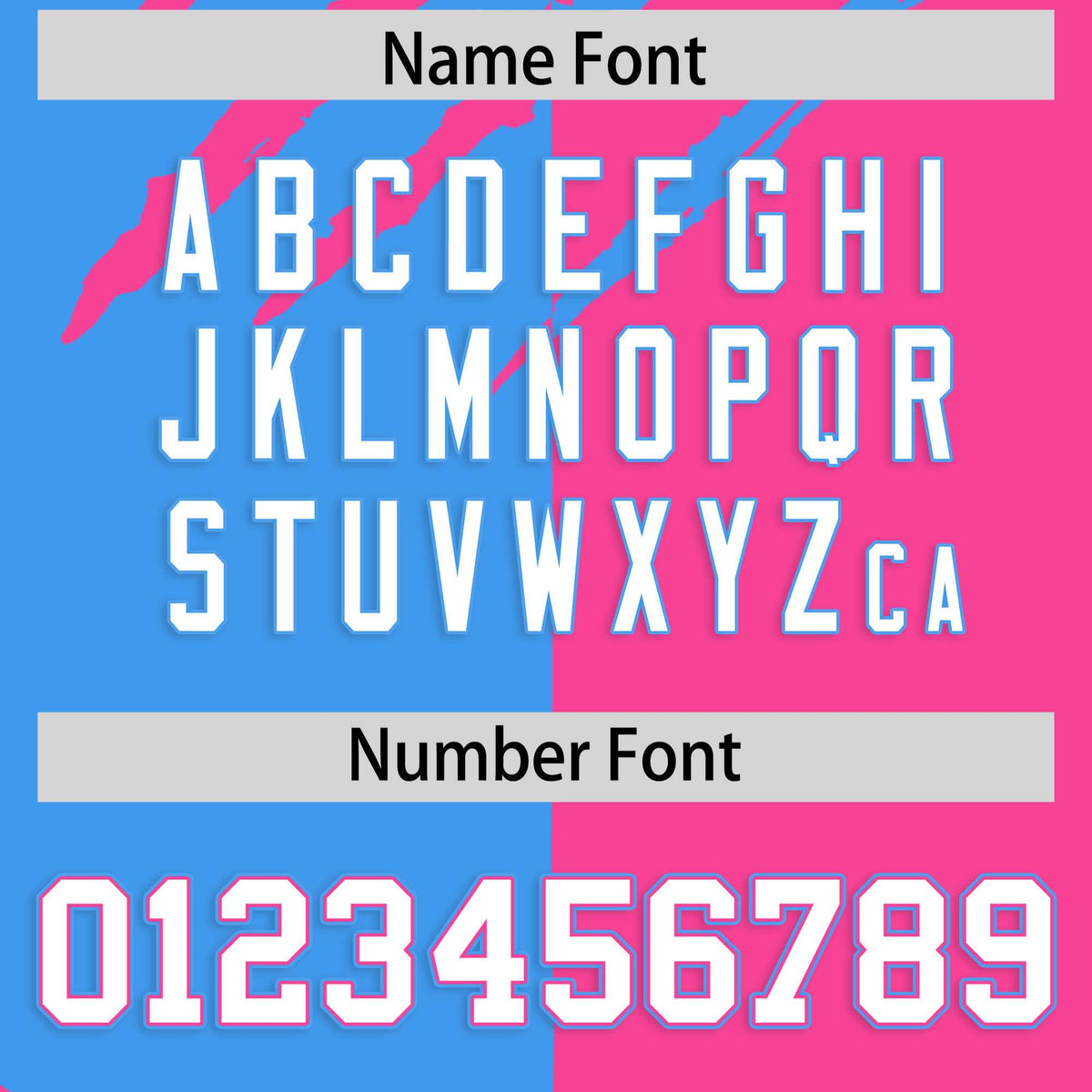 Custom Powder Blue Pink Split Tiger Claw Scratch Pattern Baseball Jersey