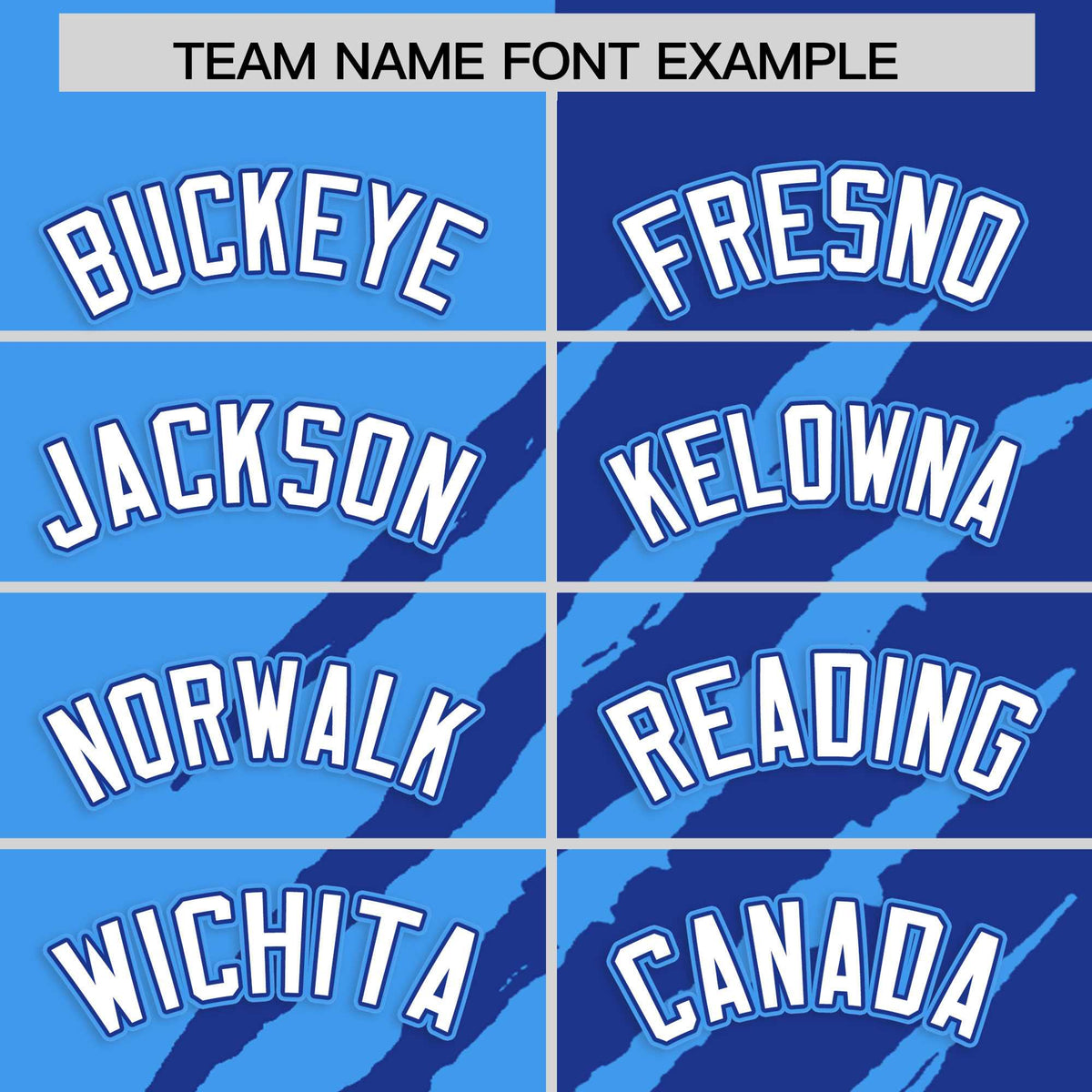 Custom Powder Blue Royal Blue Split Tiger Claw Scratch Pattern Baseball Jersey