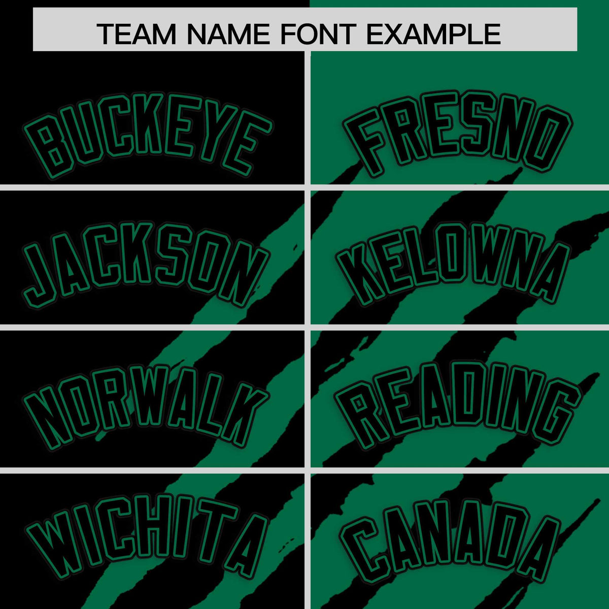 Custom Black Kelly Green Split Tiger Claw Scratch Pattern Baseball Jersey