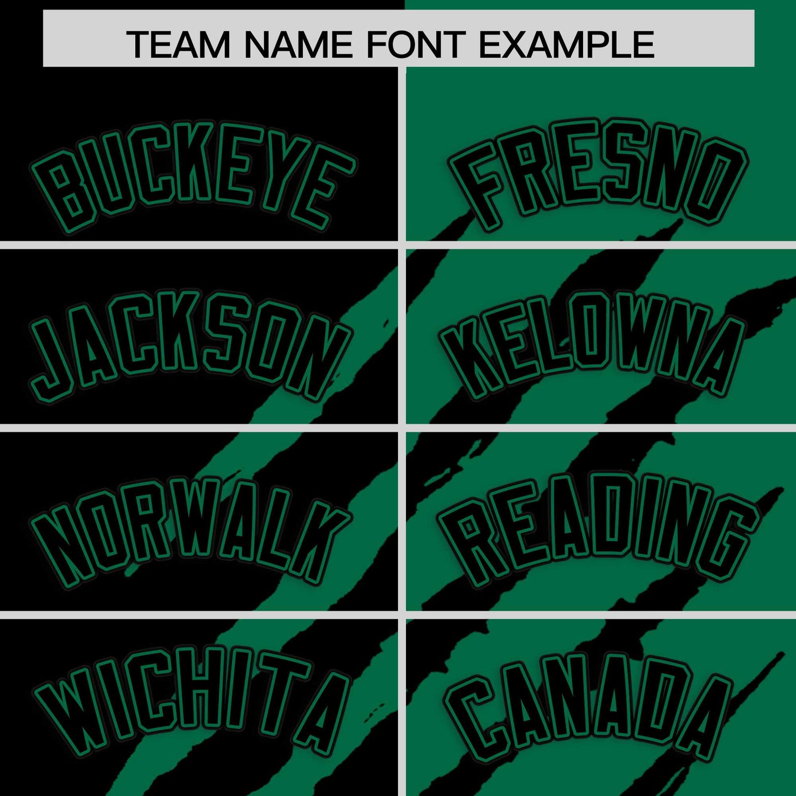 Custom Black Kelly Green Split Tiger Claw Scratch Pattern Baseball Jersey