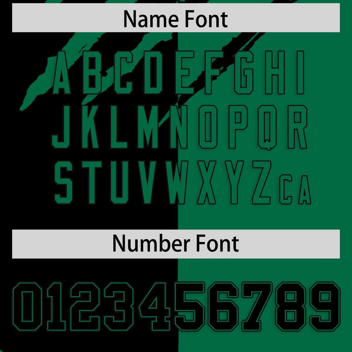 Custom Black Kelly Green Split Tiger Claw Scratch Pattern Baseball Jersey