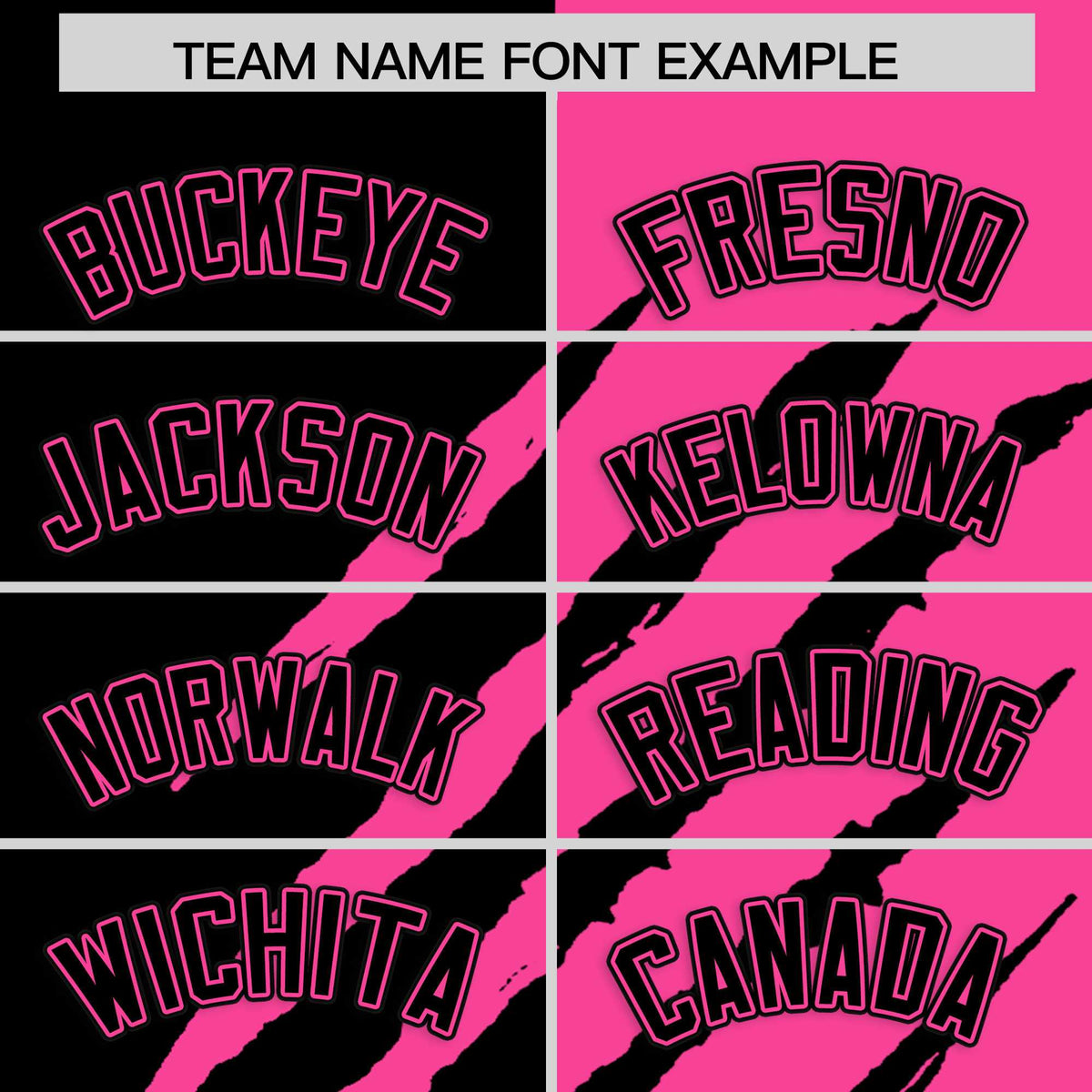 Custom Black Pink Split Tiger Claw Scratch Pattern Baseball Jersey