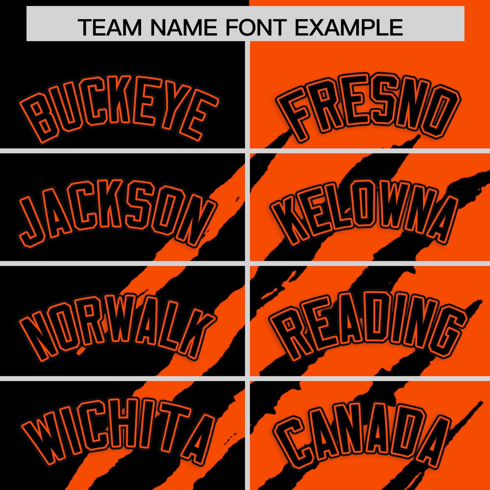 Custom Black Orange Split Tiger Claw Scratch Pattern Baseball Jersey